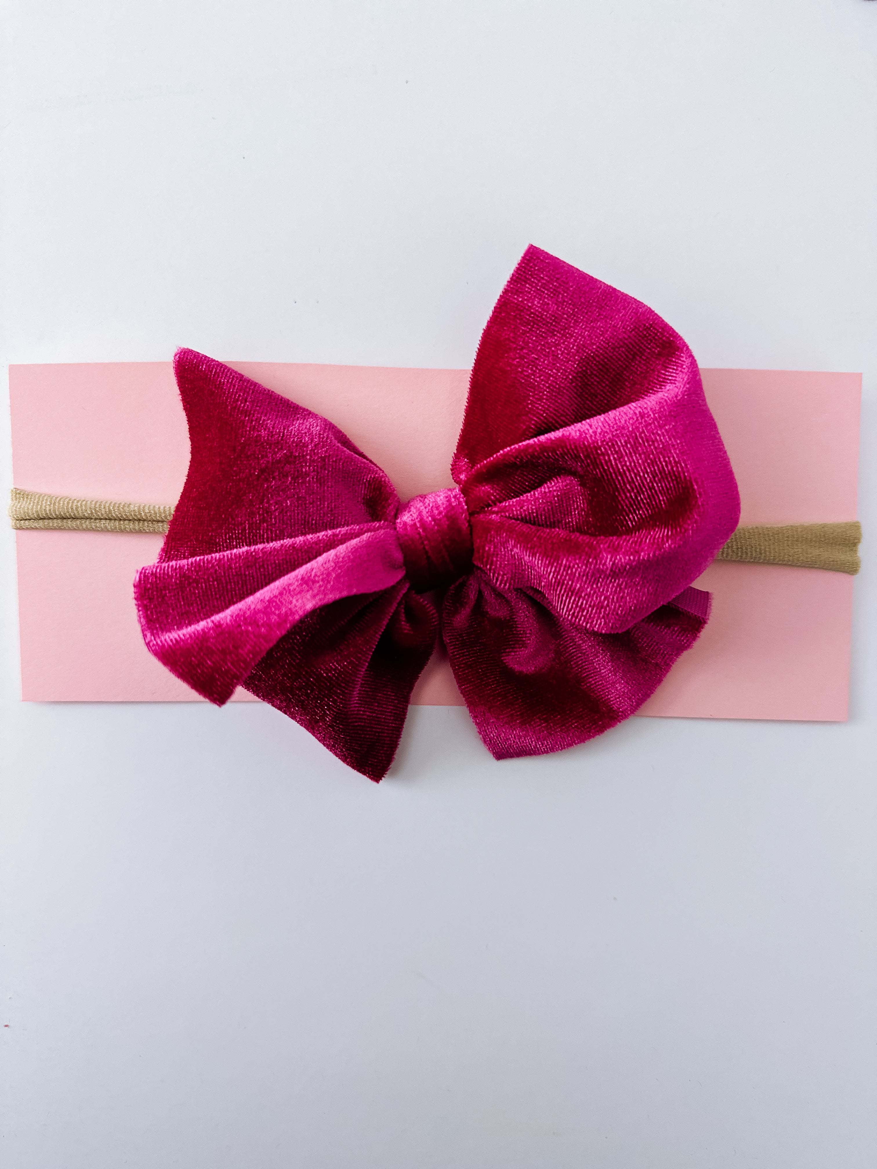 Infant-Child Thin Stretchy Velvet Bow Headbands