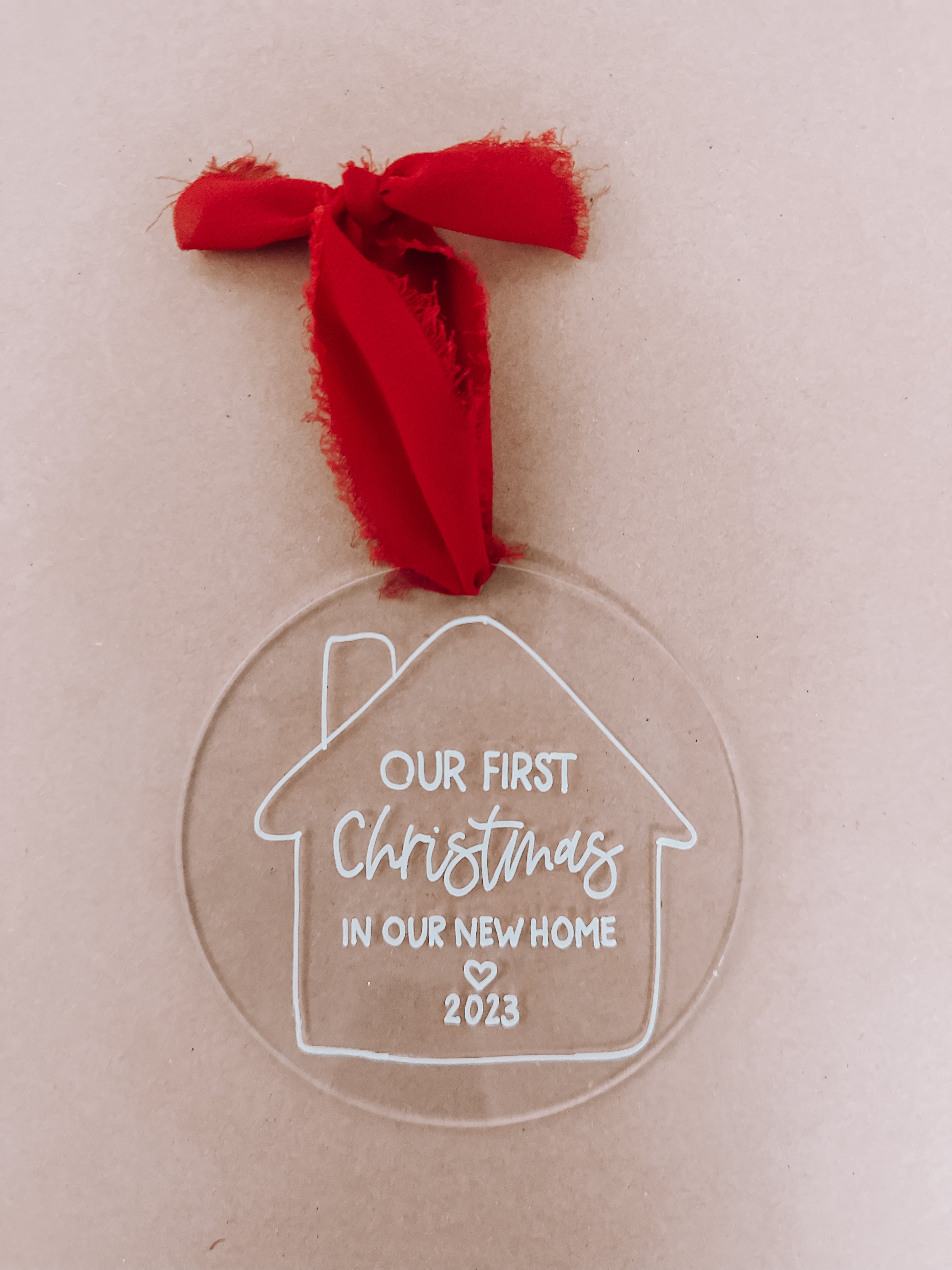 Our First Christmas In Our New Home 2023 Acrylic Christmas Ornament