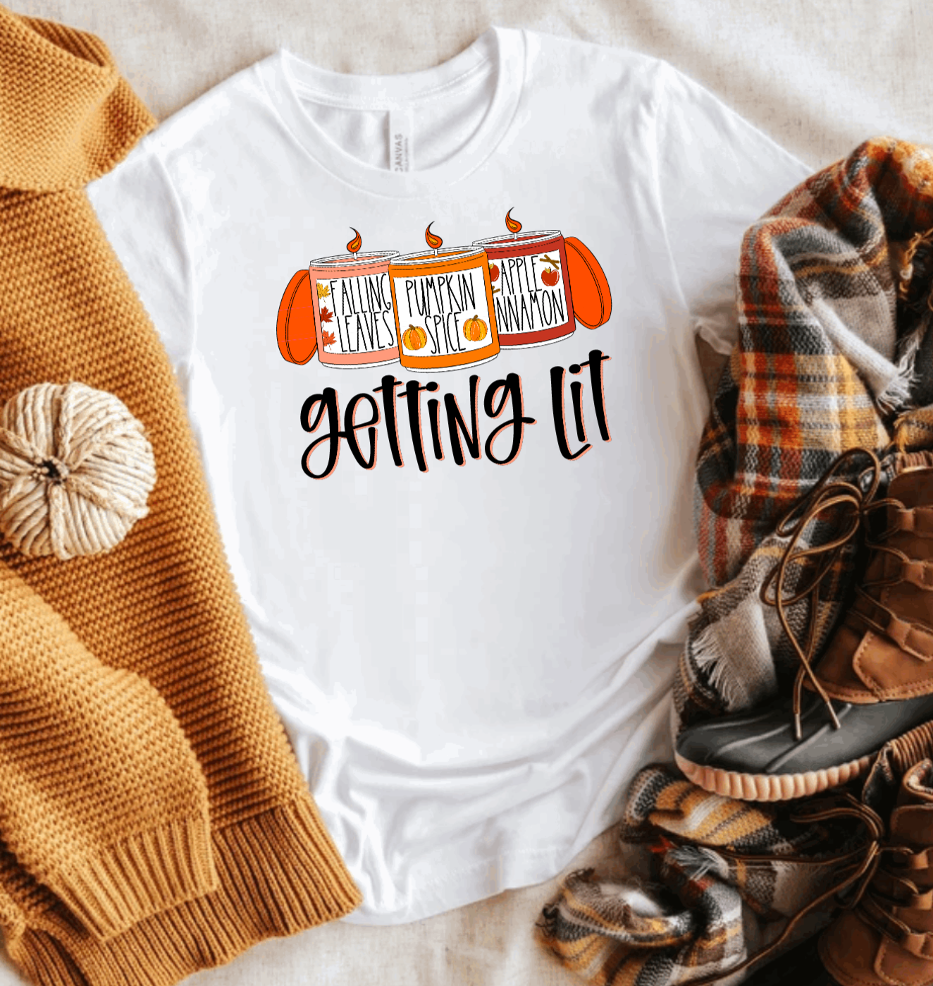 Gettin Lit Fall Candle Fall Crewneck