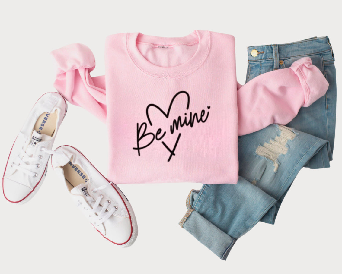 Be Mine Light Pink Valentine Crewneck