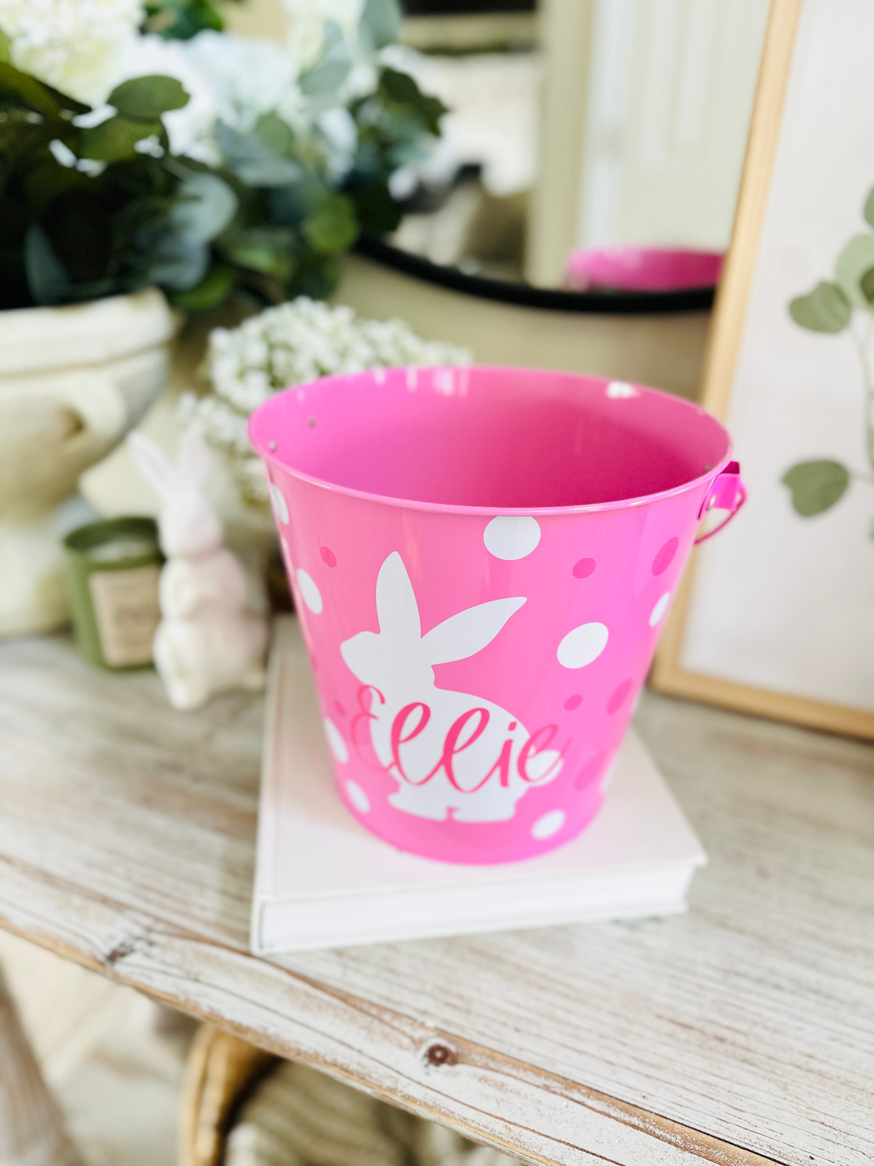 Personalized Kids Easter Basket Tin Pail