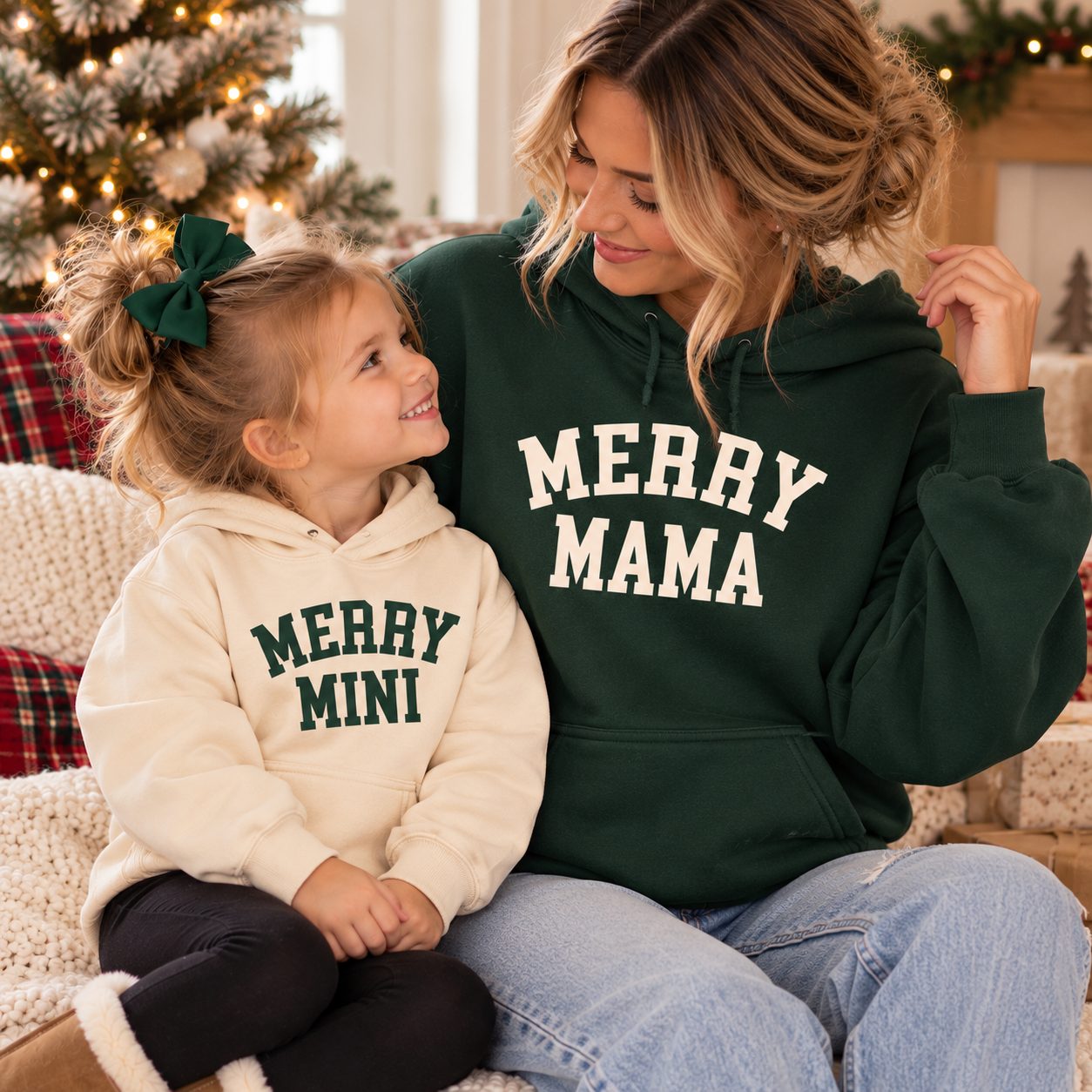 Matching Christmas Family Sweatshirts | Merry Mama Merry Dad Merry Mini | Christmas Family Outfits | Mama's Boy Hoodie | Matching Holiday Shirts