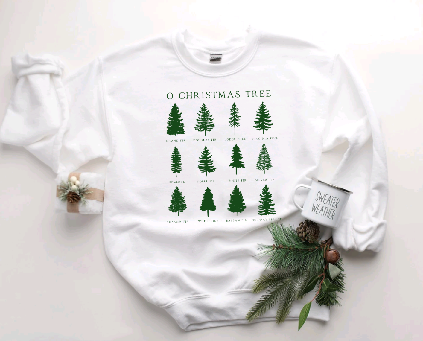 O Christmas Tree White Crewneck