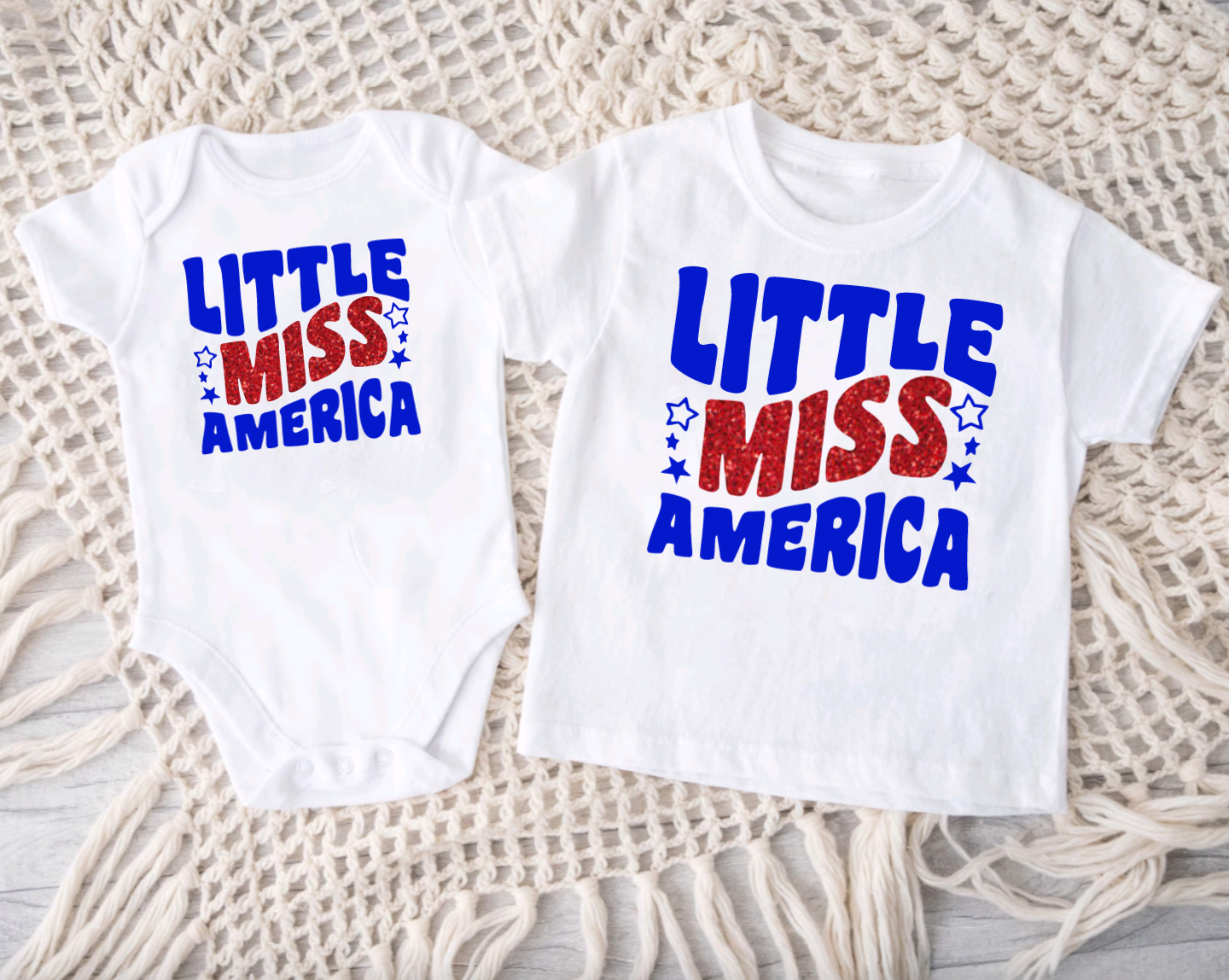 Little Miss America Fourth of July Tee