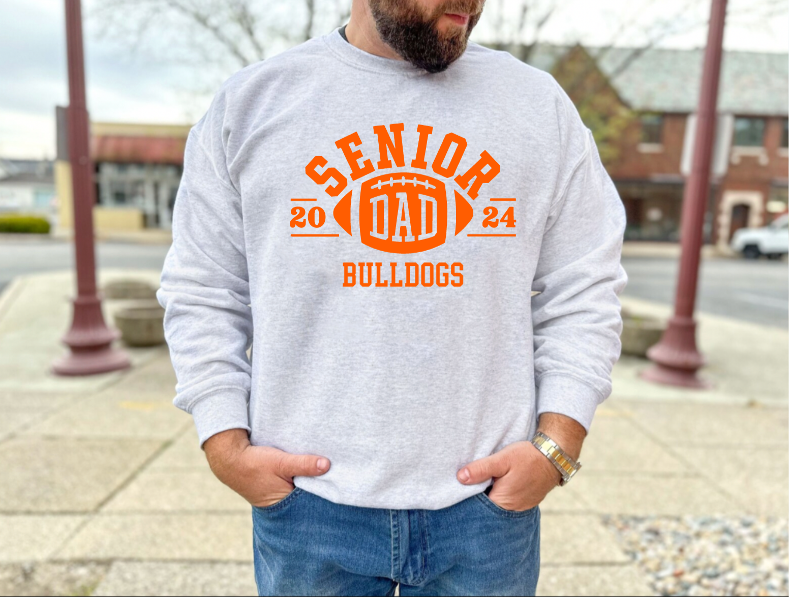 Customized Senior Football Dad Crewneck