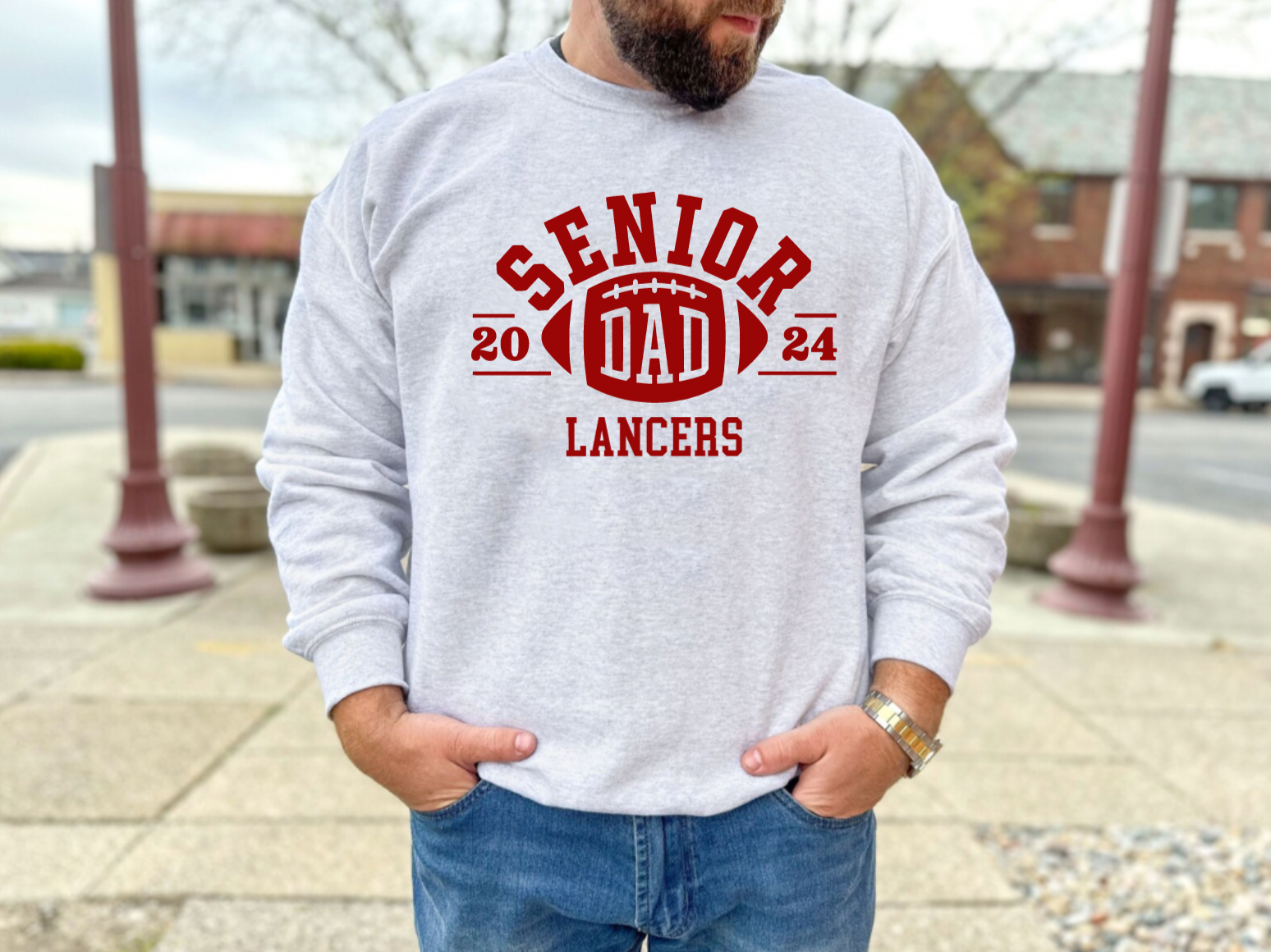 Customized Senior Football Dad Crewneck