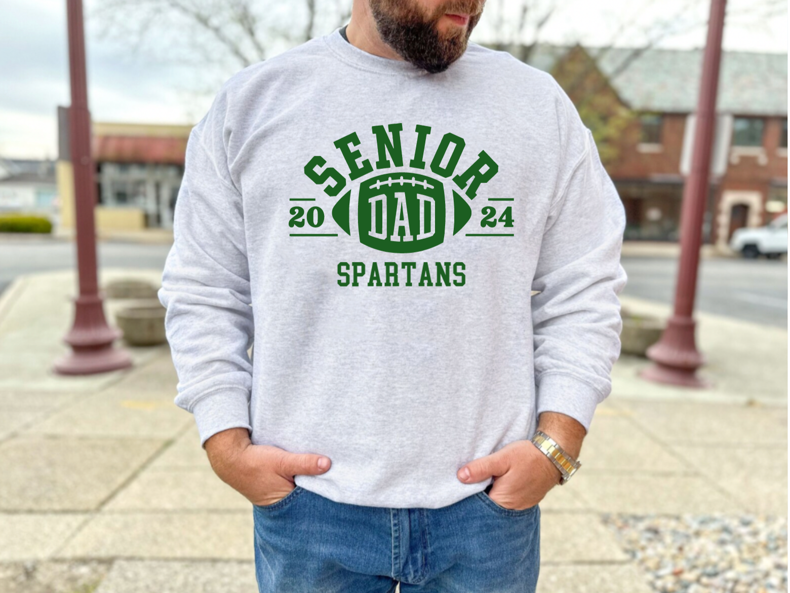 Customized Senior Football Dad Crewneck