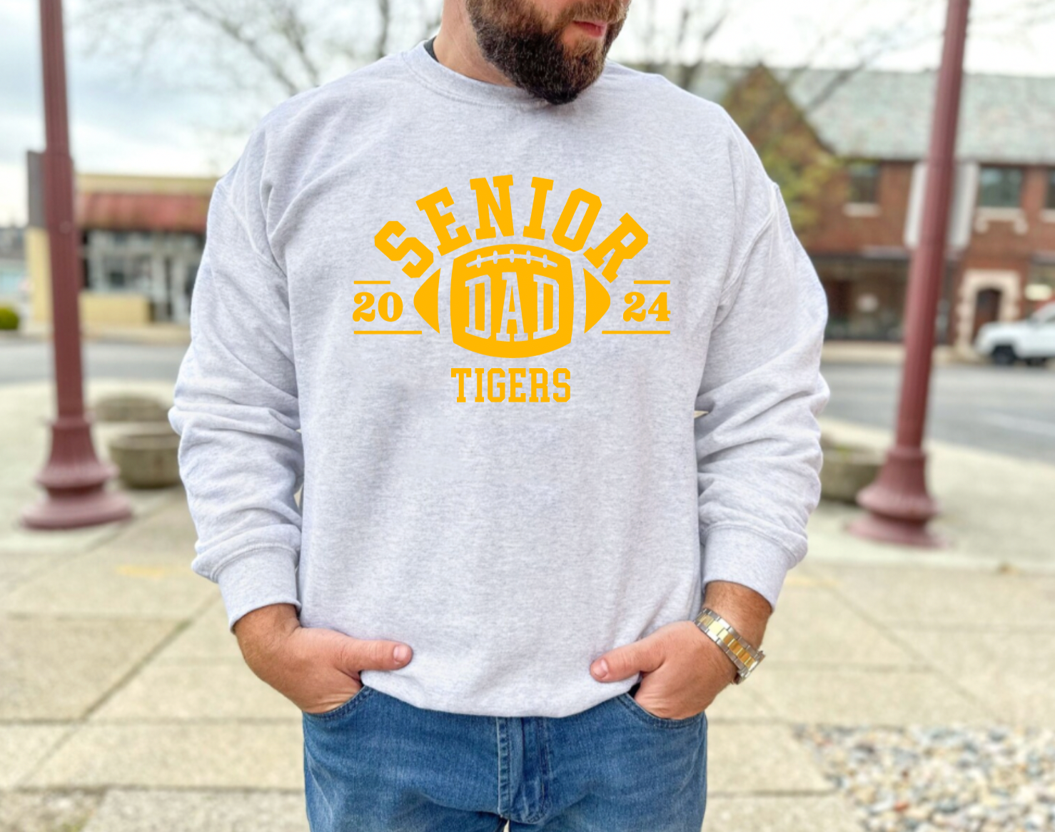 Customized Senior Football Dad Crewneck