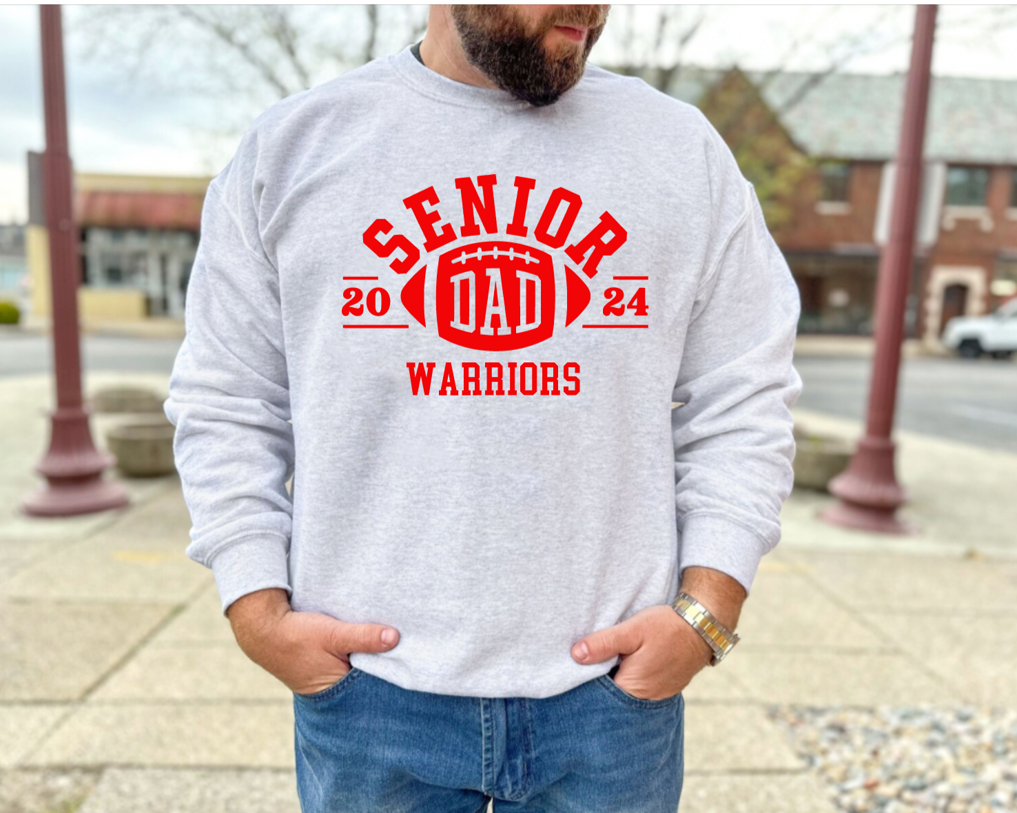 Customized Senior Football Dad Crewneck