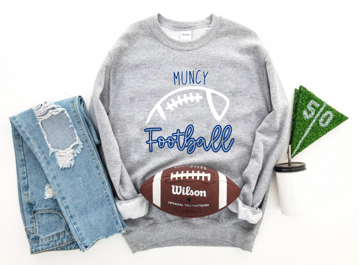 Customized School Spirit Football Crewneck Sweatshirt