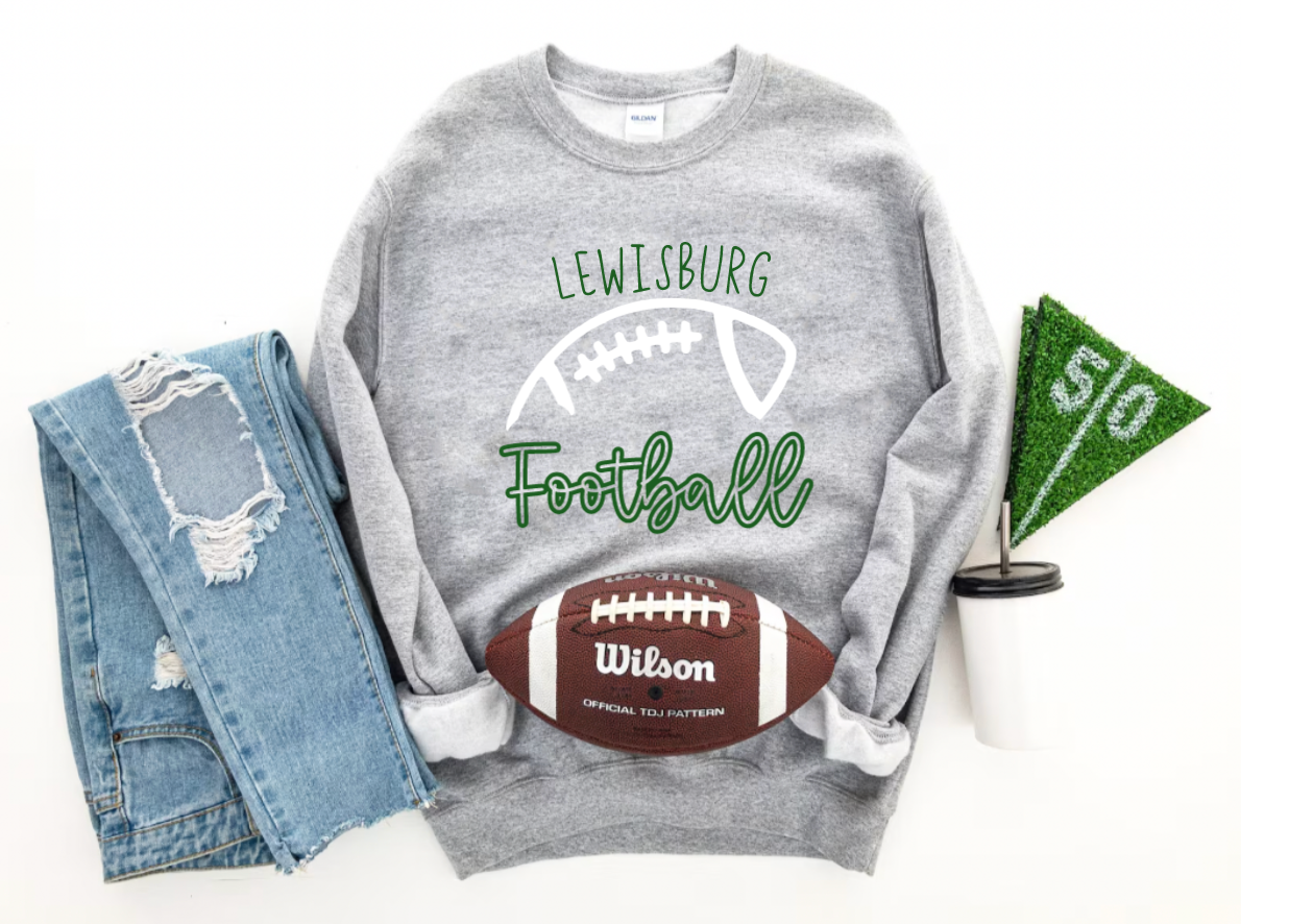 Customized School Spirit Football Crewneck Sweatshirt