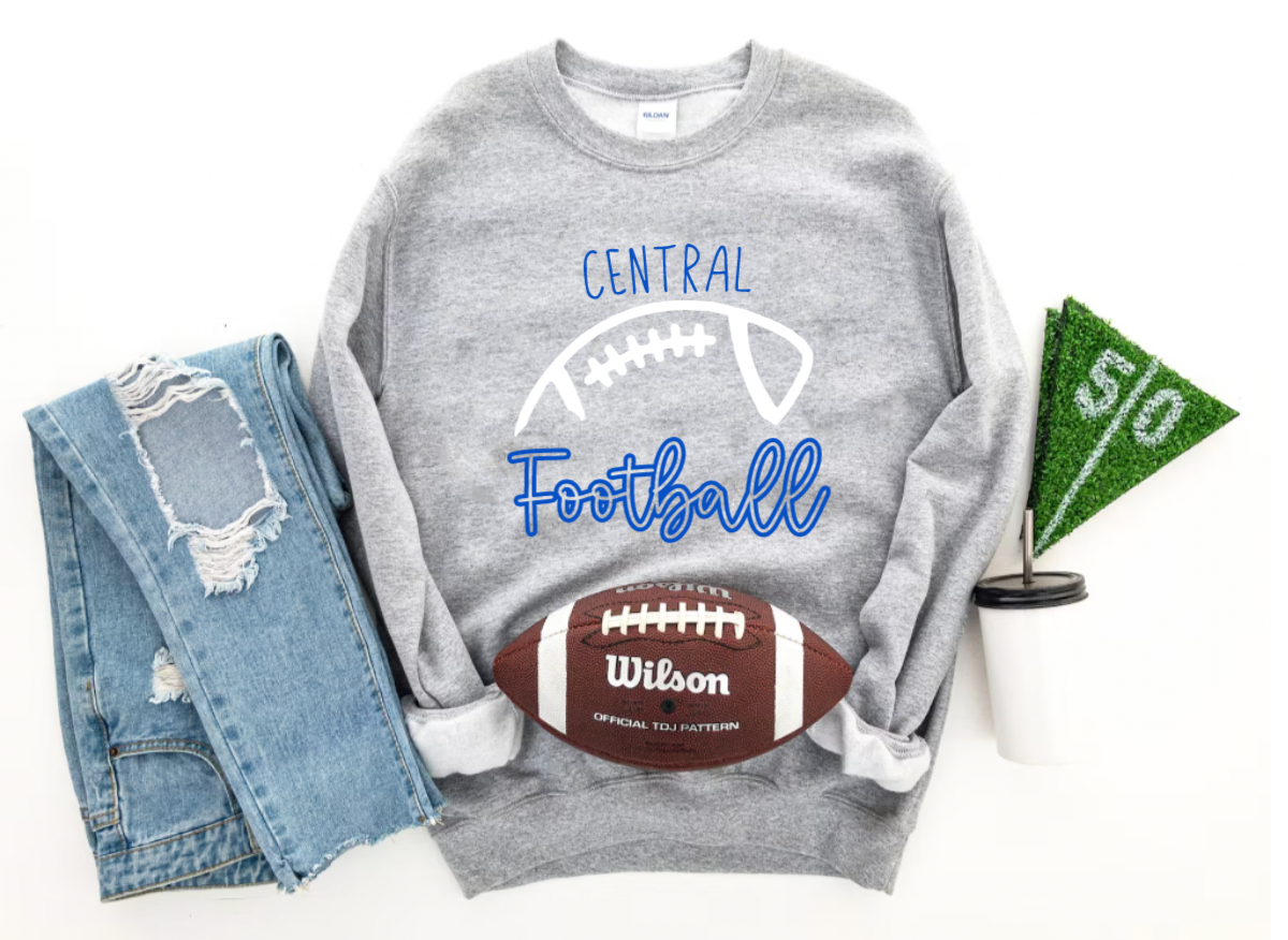 Customized School Spirit Football Crewneck Sweatshirt