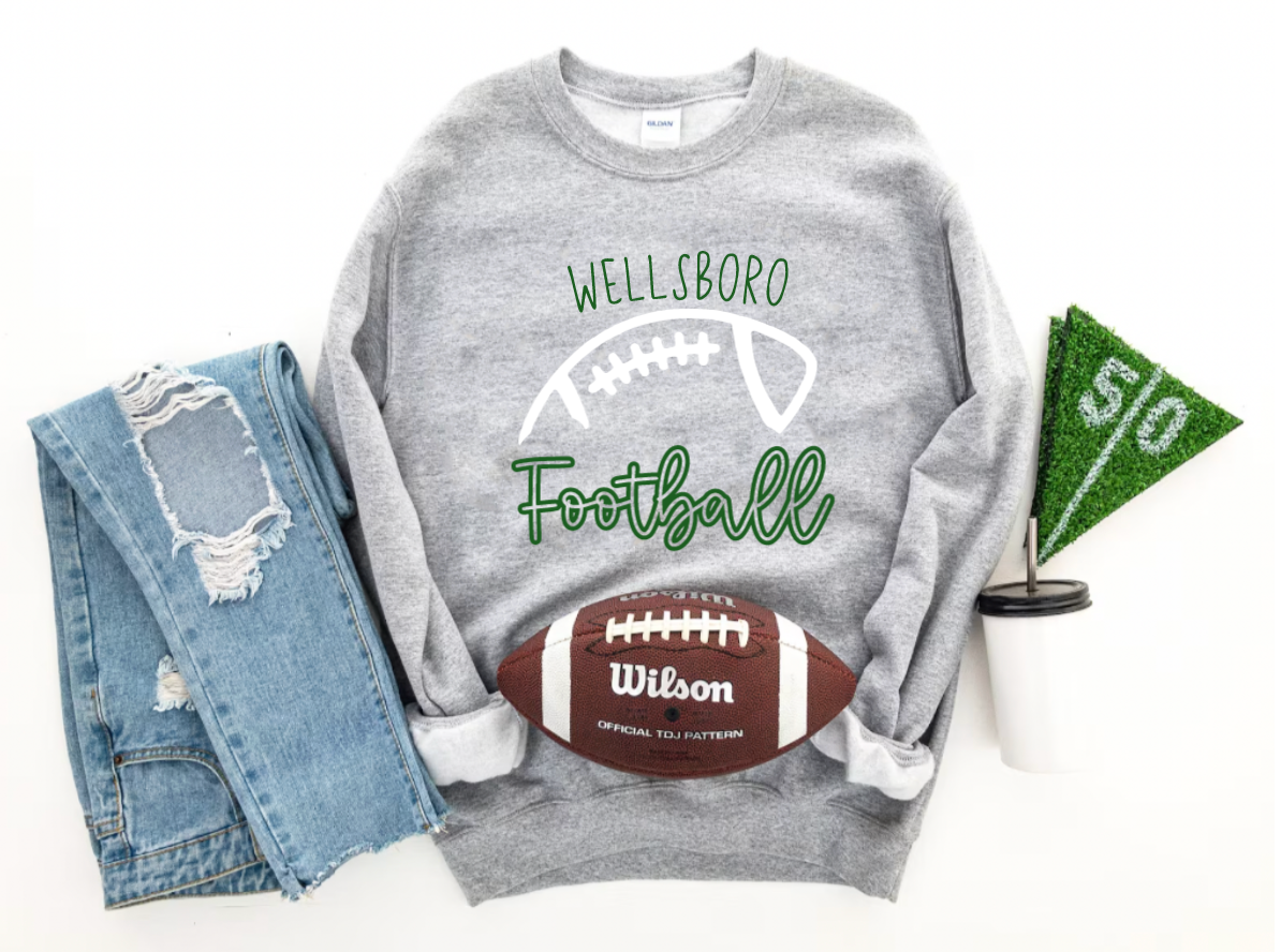 Customized School Spirit Football Crewneck Sweatshirt