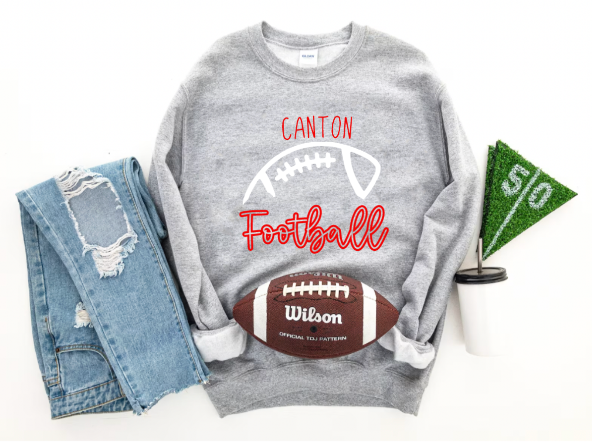 Customized School Spirit Football Crewneck Sweatshirt