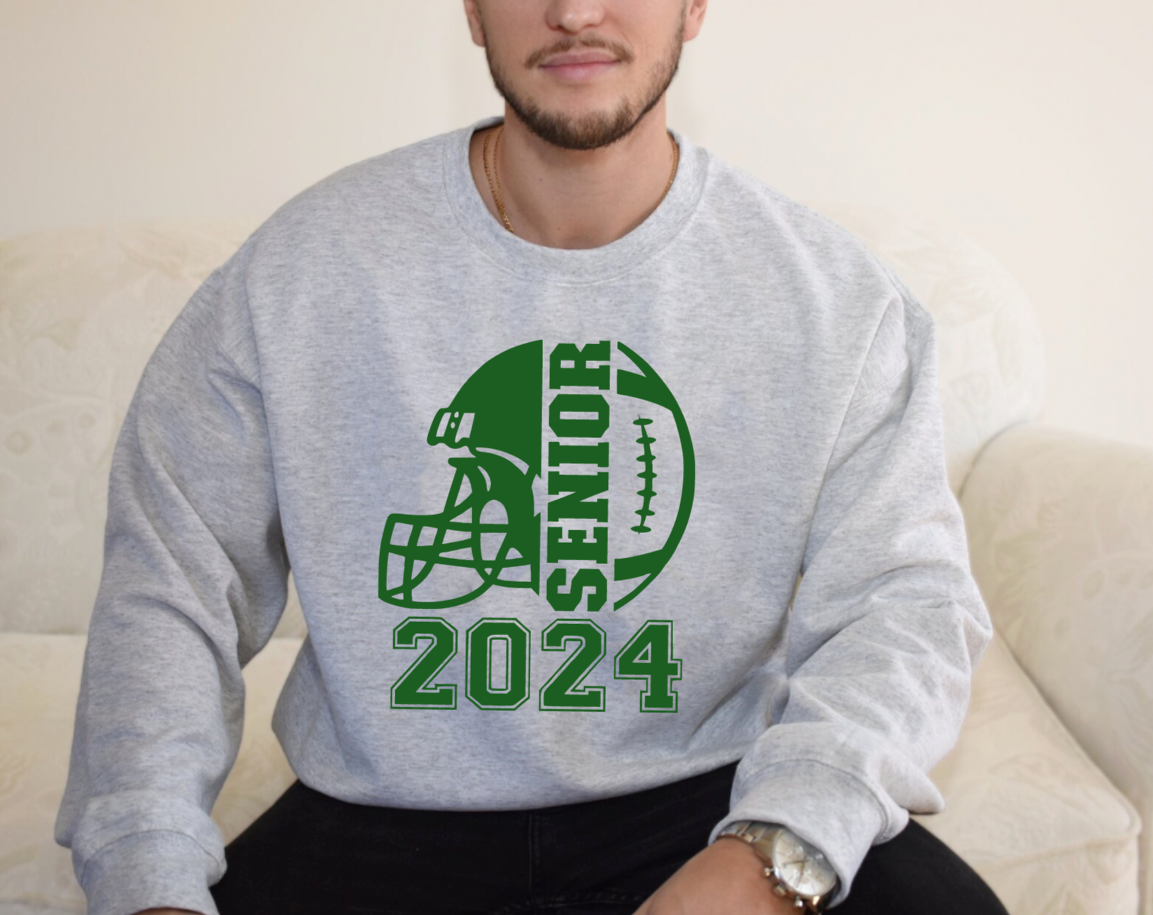 Senior Football Crewneck Sweatshirt