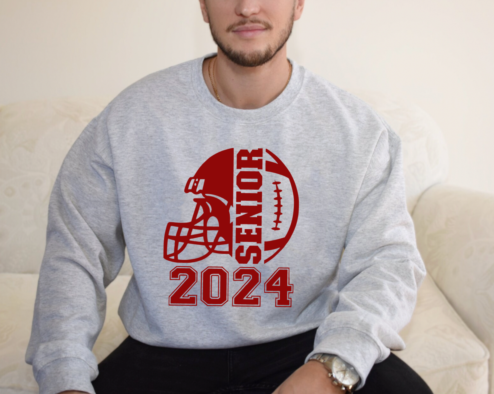 Senior Football Crewneck Sweatshirt