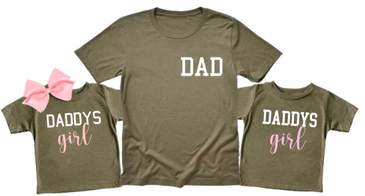 Girl Dad and Daddy's Girl Matching Olive Green Shirts