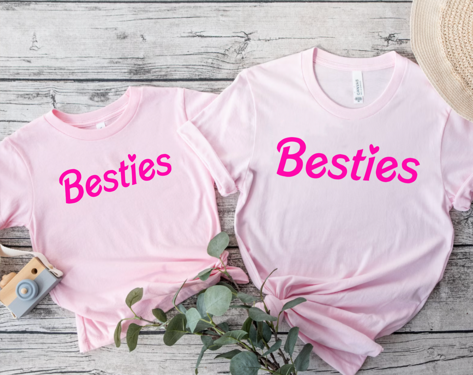 Besties Light Pink Matching T-Shirt Set
