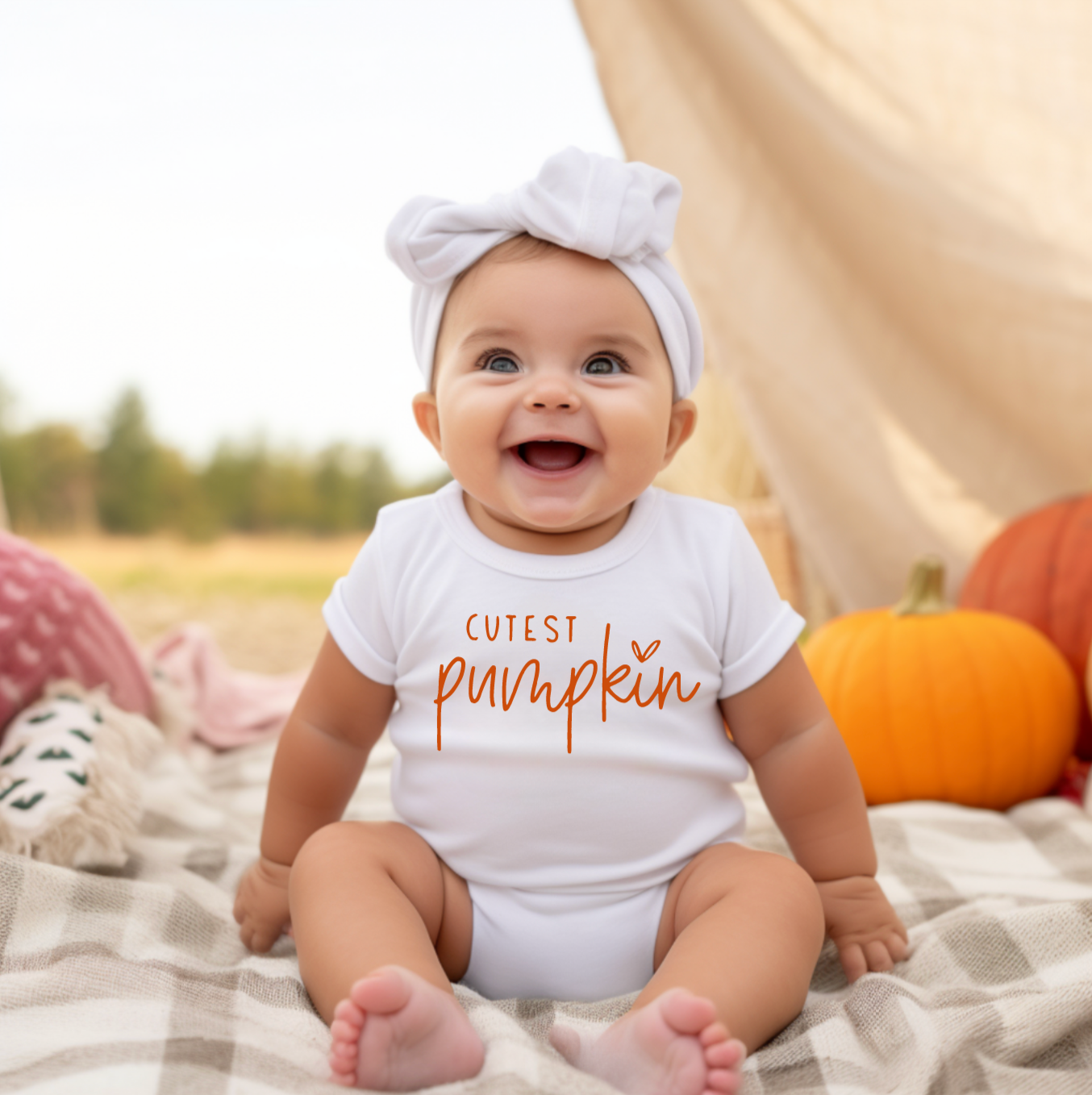 Cutest Pumpkin Fall White Bodysuit