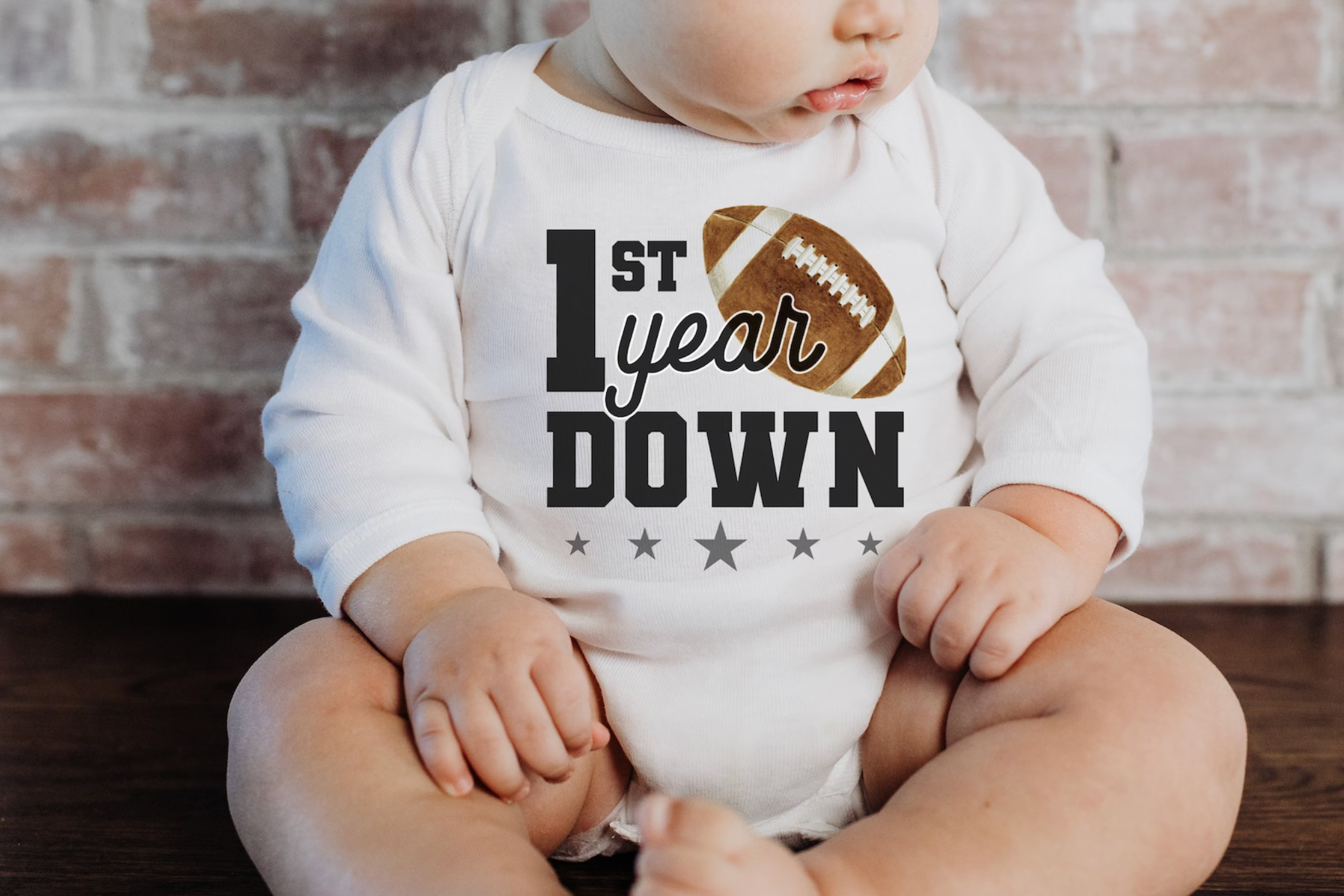 First Birthday First Year Down White Tee