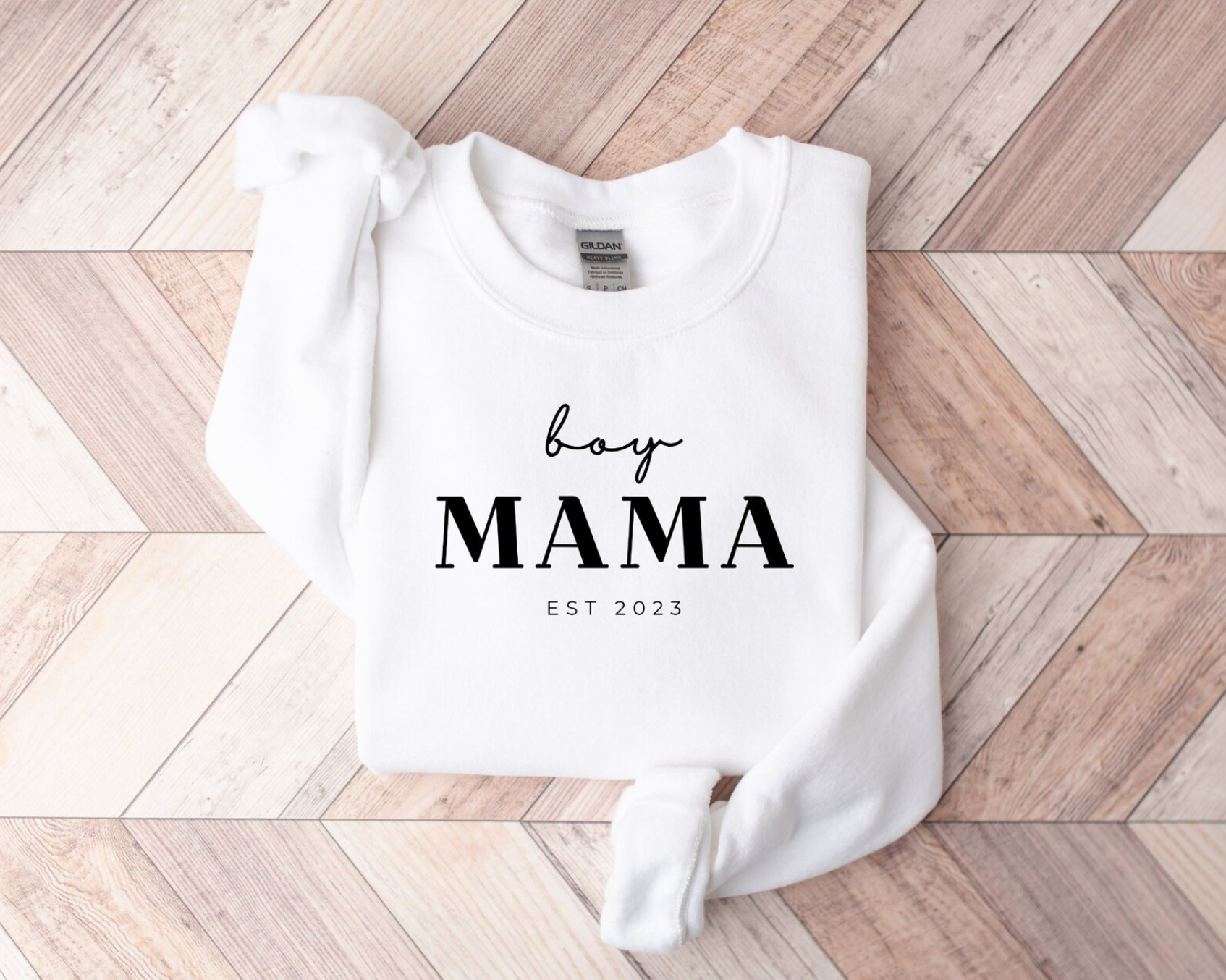 Boy Mama and Mamas Boy Matching White Crewnecks