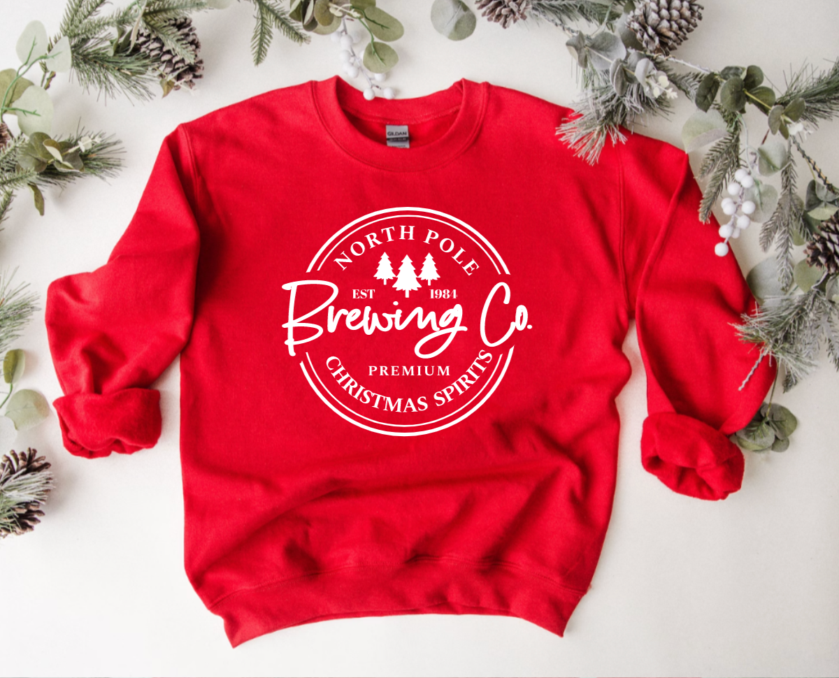 North Pole Brewing Company Red Christmas Crewneck