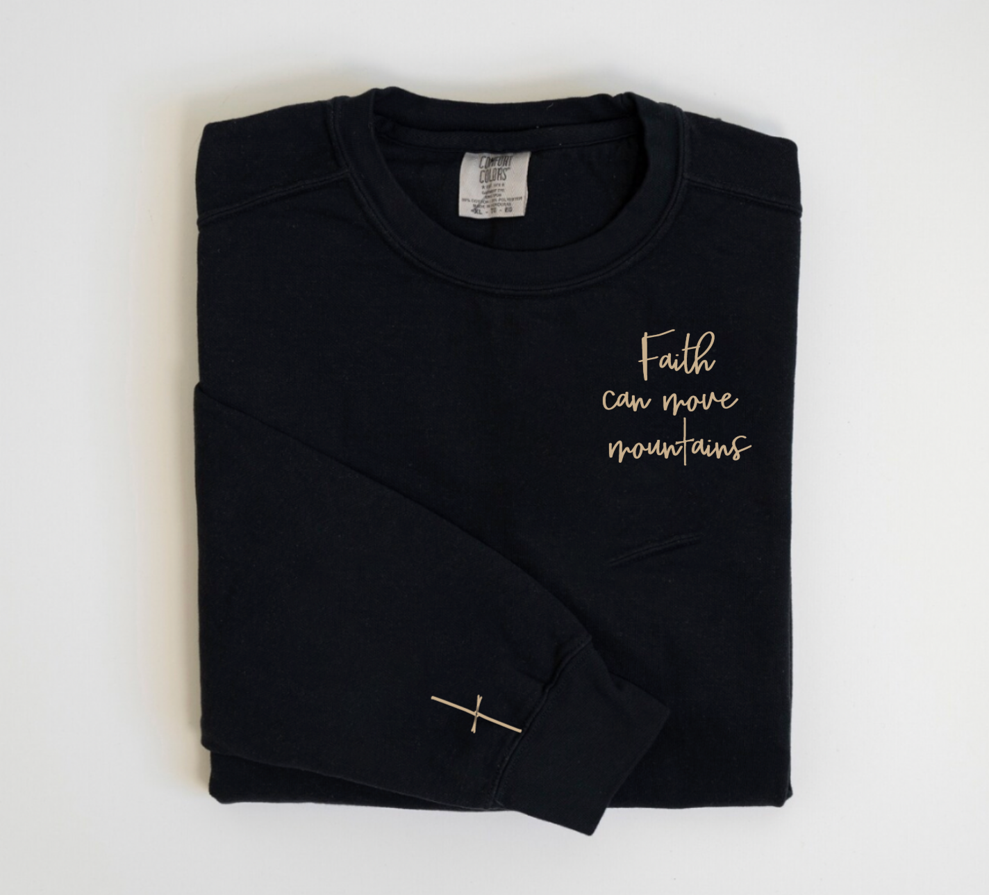 Faith Can Move Mountains Black Faith Based Crewneck