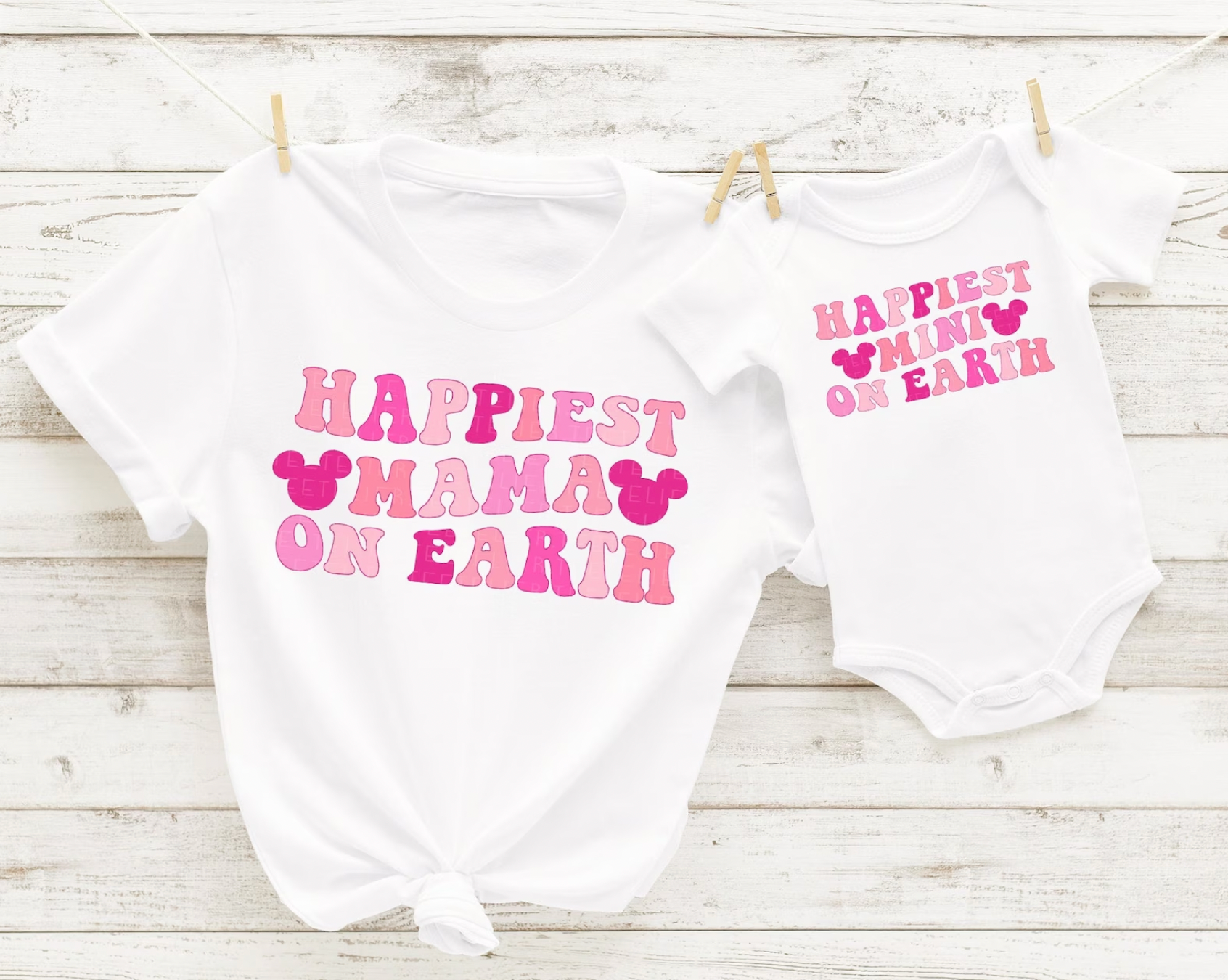 Happiest Mama Happiest Mini on Earth Matching Mommy and Me Florida Vacation Tees