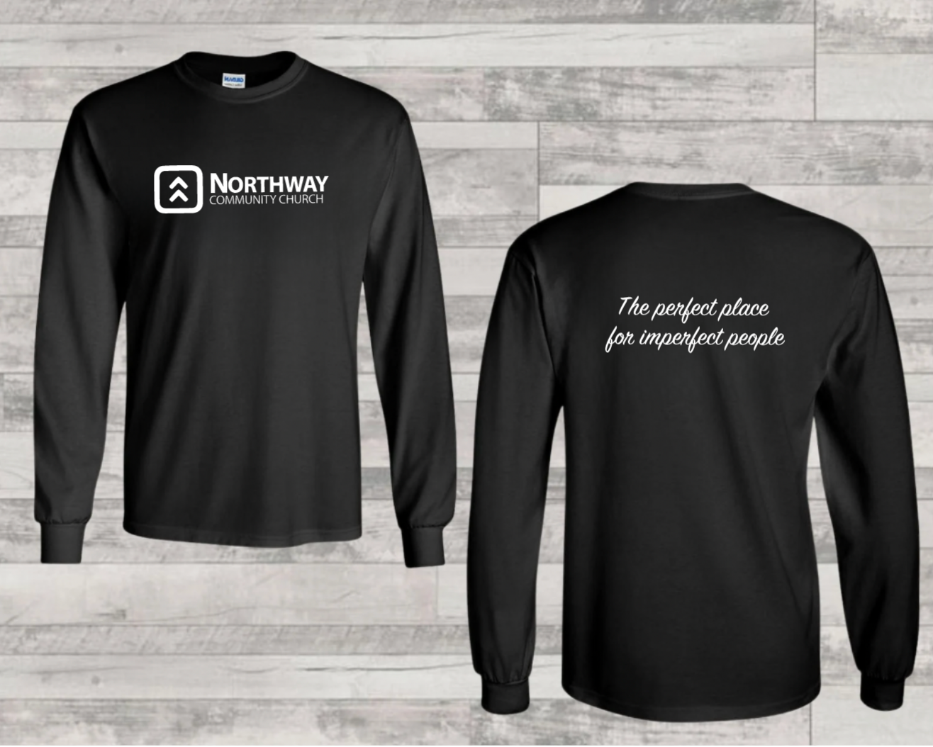 Long Sleeve Tshirt - Black, White, or Red Option Northway Community Church Design