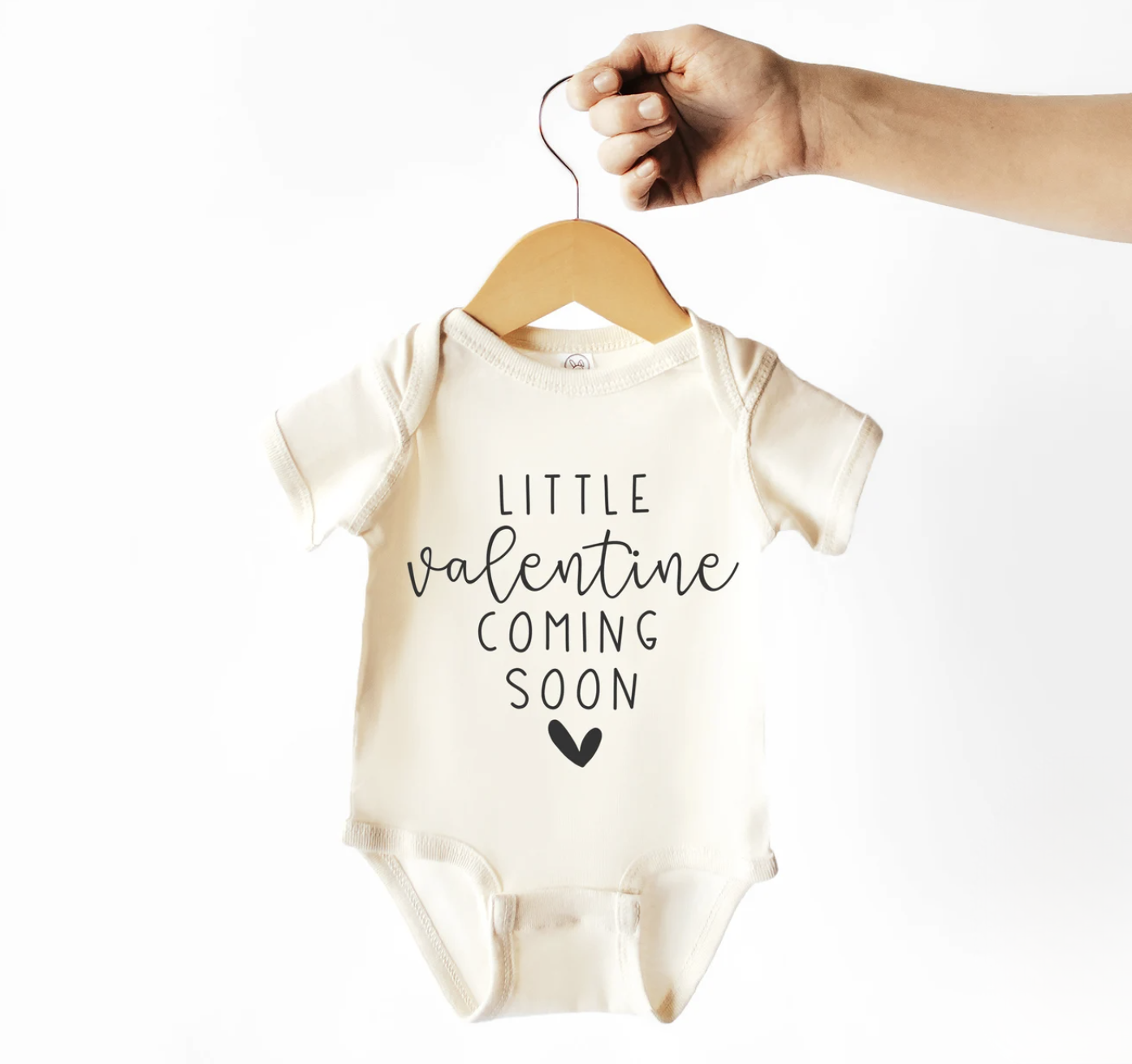 Little Valentine Coming Soon Pregnancy Announcement Short Sleeve Bodysuit