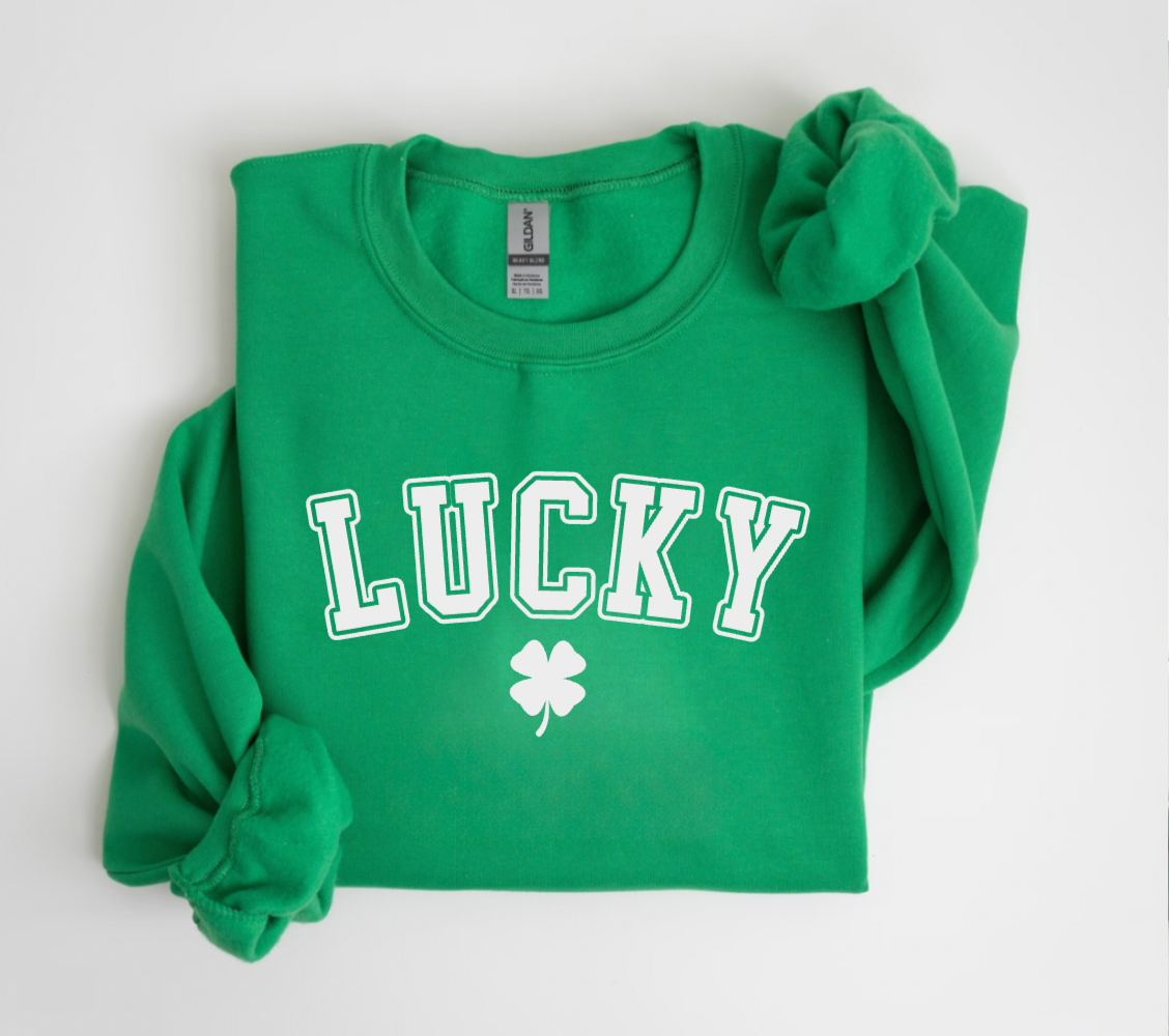 Lucky Saint Patricks Day Green Oversized Crewneck