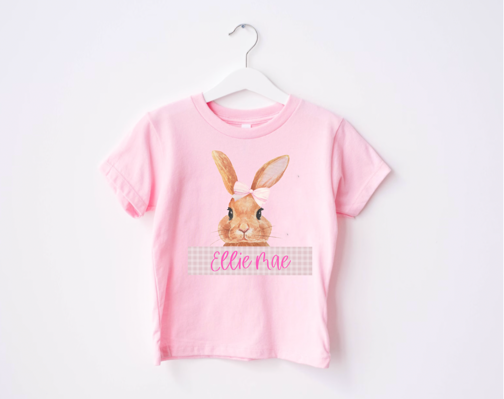 Personalized Easter Bunny Pink Shirts For Girls