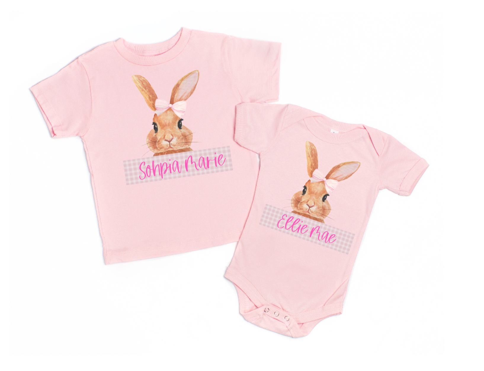 Personalized Easter Bunny Pink Shirts For Girls