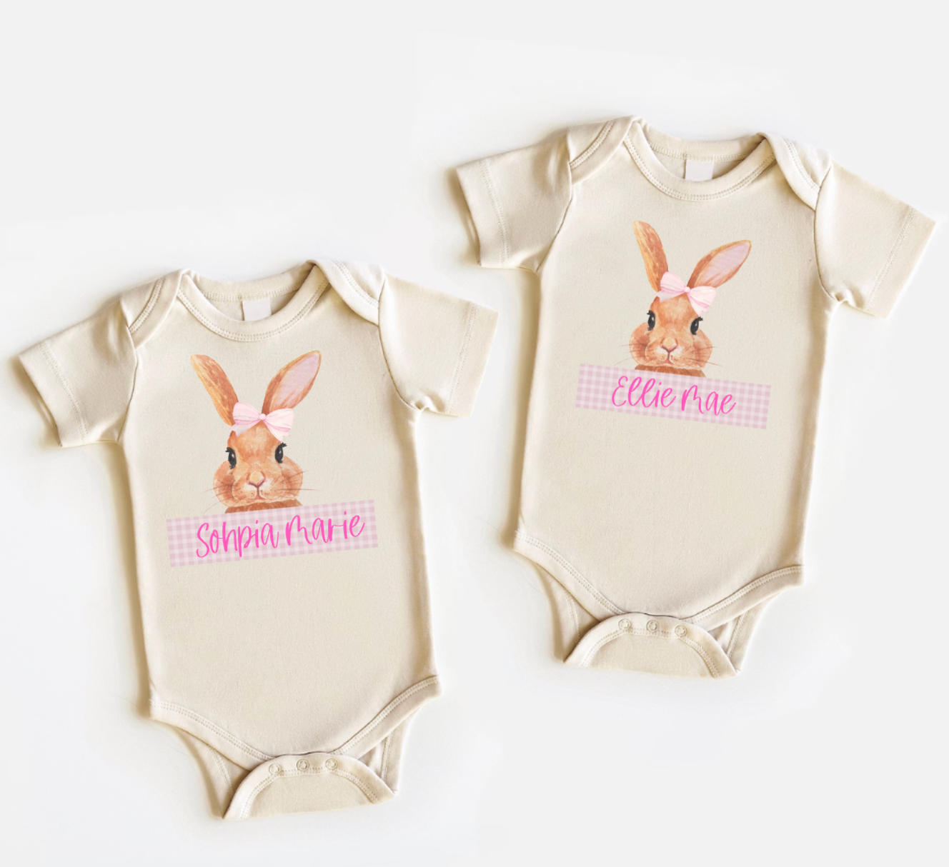Personalized Easter Bunny Natural Shirts For Girls