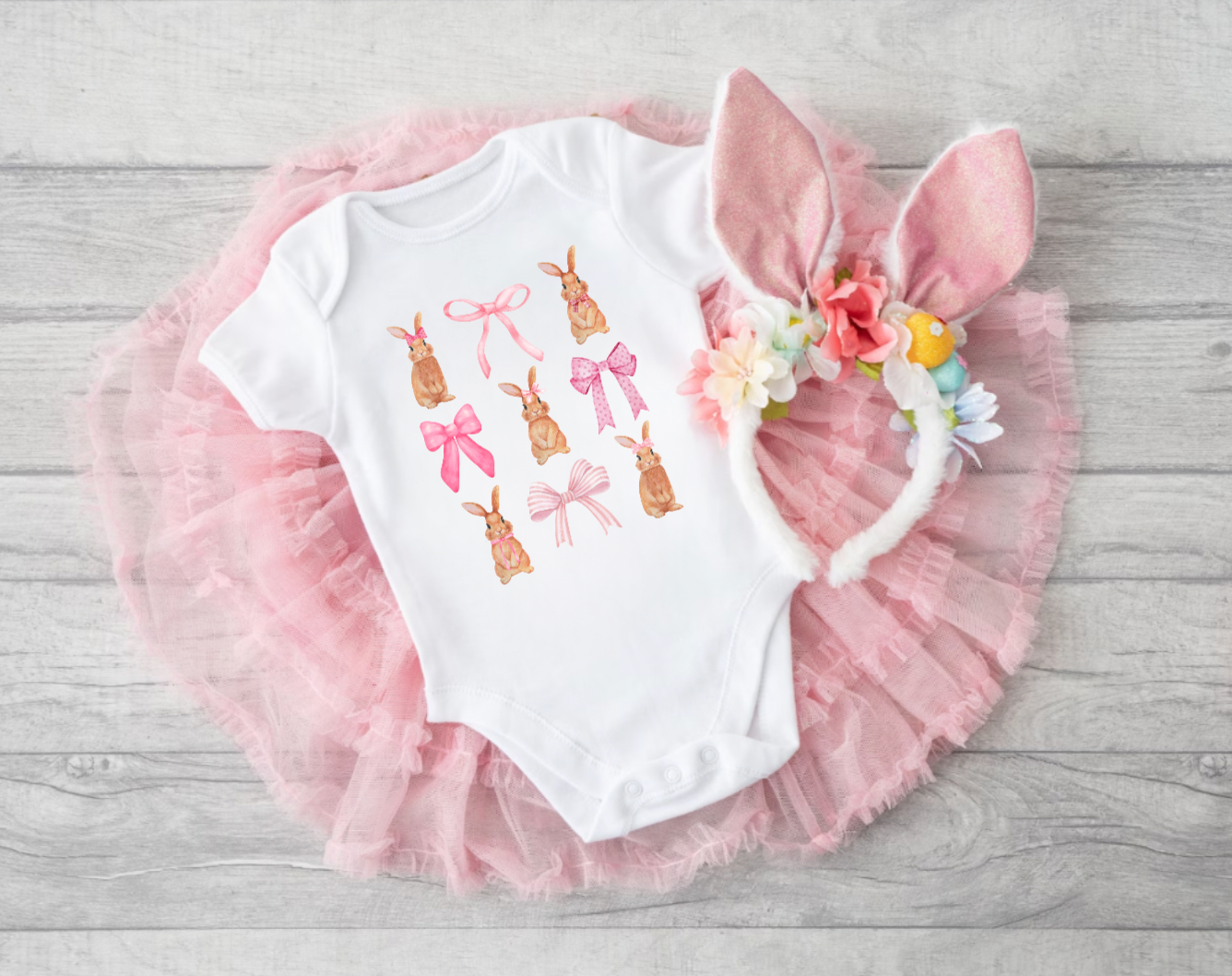 Spring Floral Easter Bunny Tee for Kids