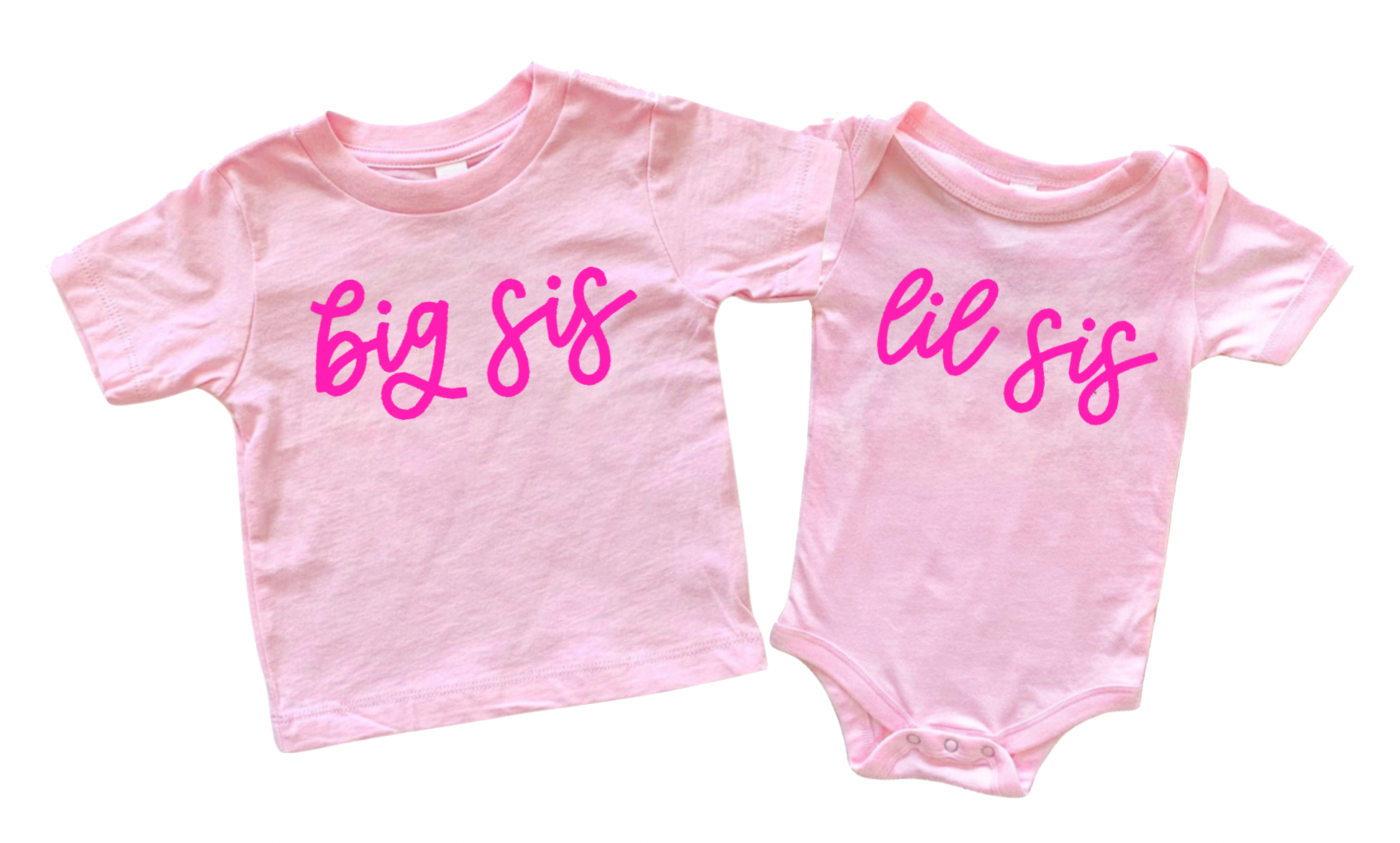 Big Sis Little Sis Pink Matching Big Sister Little Sister Tees