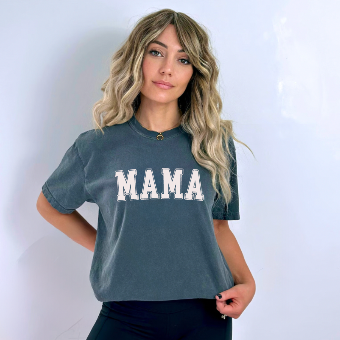 MAMA Pepper Grey Retro T-Shirt