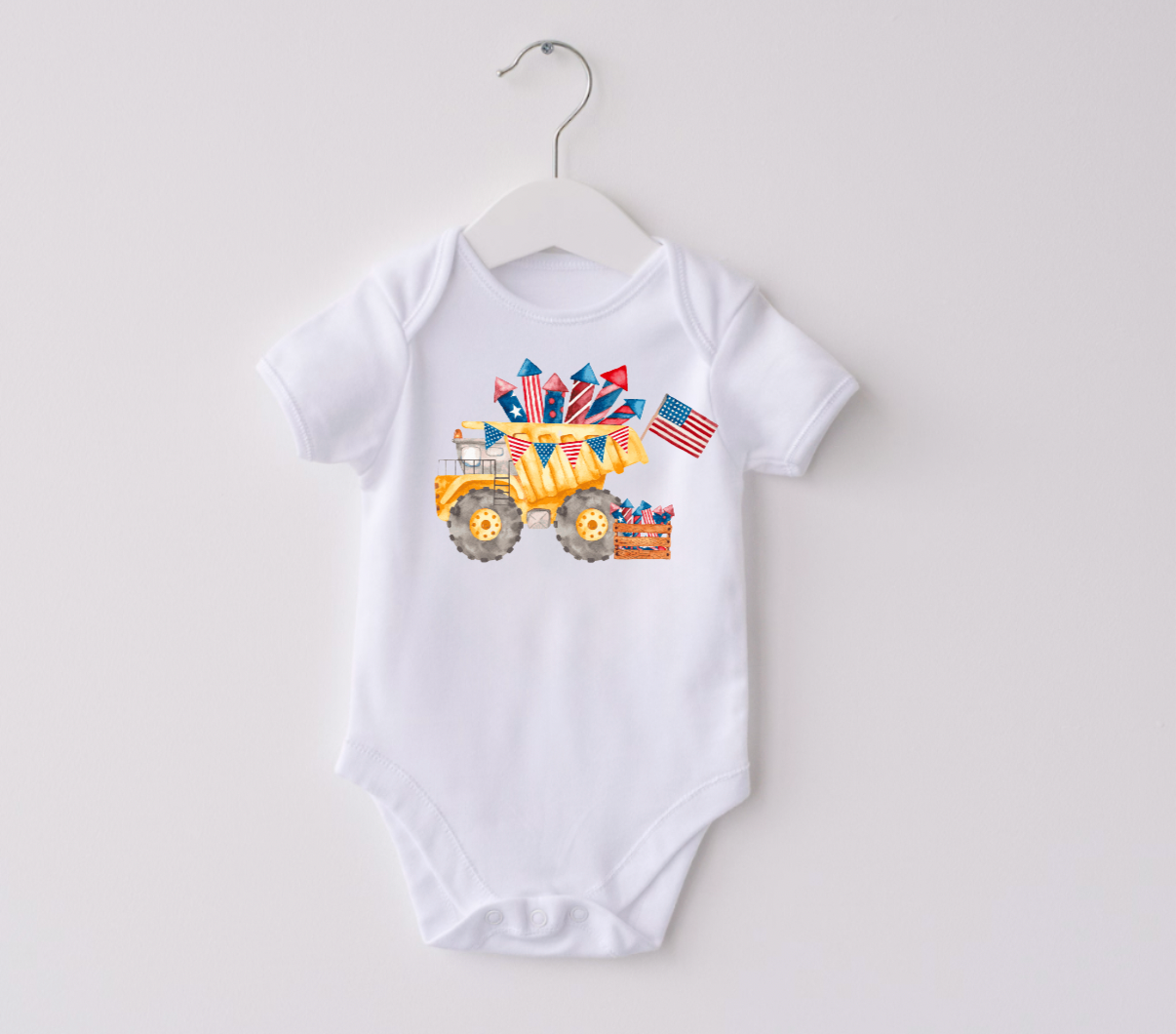 Fourth of July Excavators T-Shirt for Boys