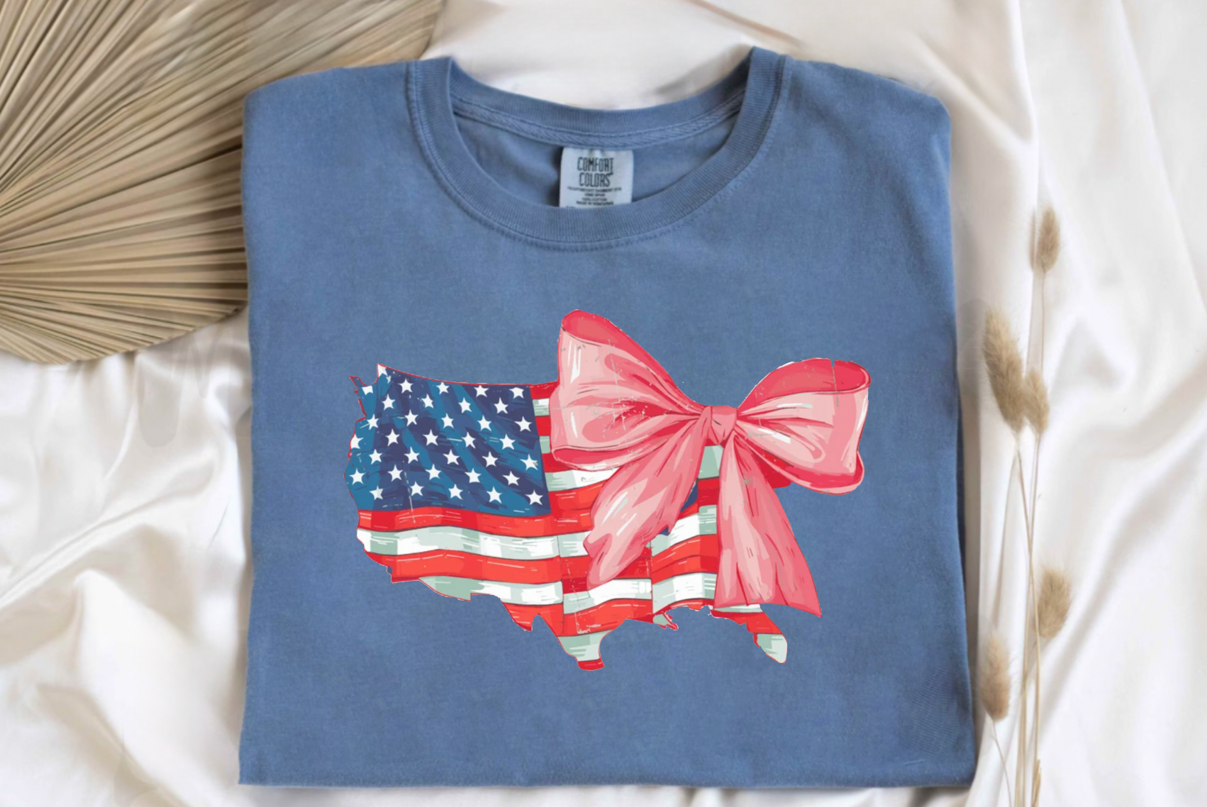 USA Bow Fourth of July Blue Jean T-Shirt