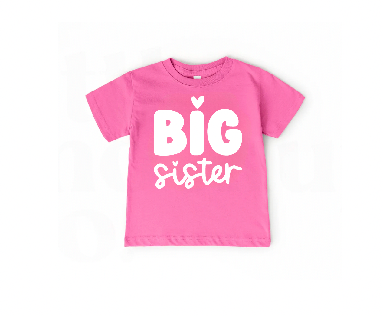 Big Sis Little Sis Pink Matching Hot Pink Shirts for Sisters