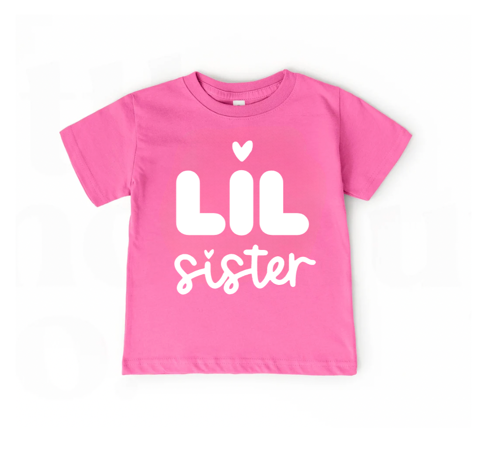 Big Sis Little Sis Pink Matching Hot Pink Shirts for Sisters