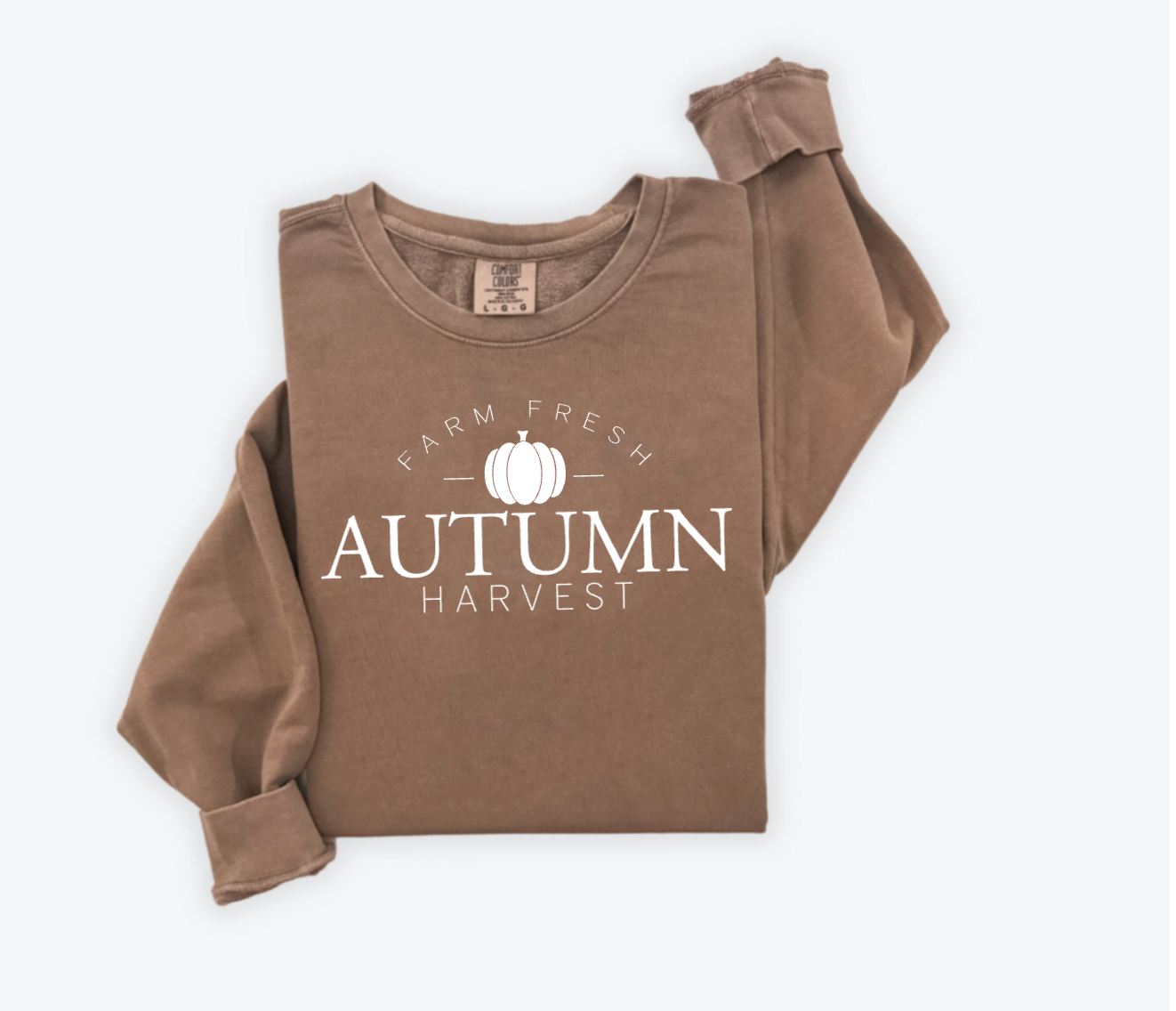 Farm Fresh Autumn Harvest Brown Comfort Colors Crewneck