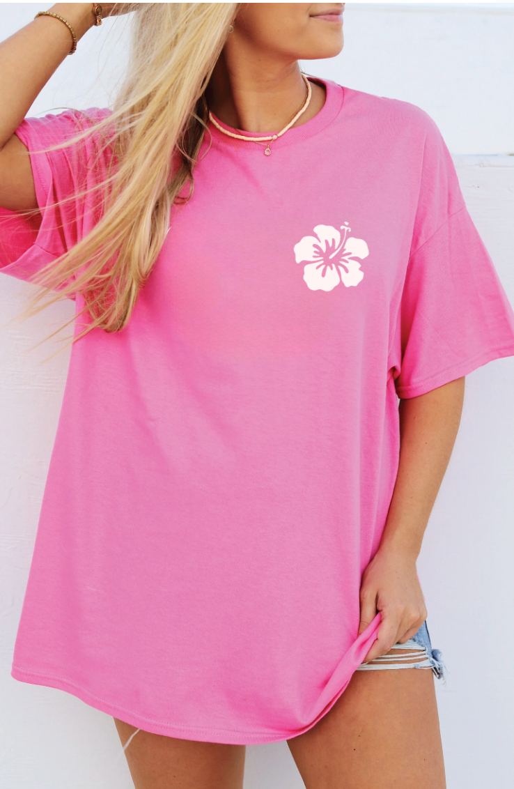 Meet Me At The Ocean Oversized Pink Shirt