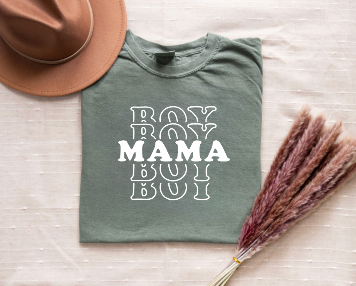 Boy Mom Sage Green Comfort Colors Shirt for Moms