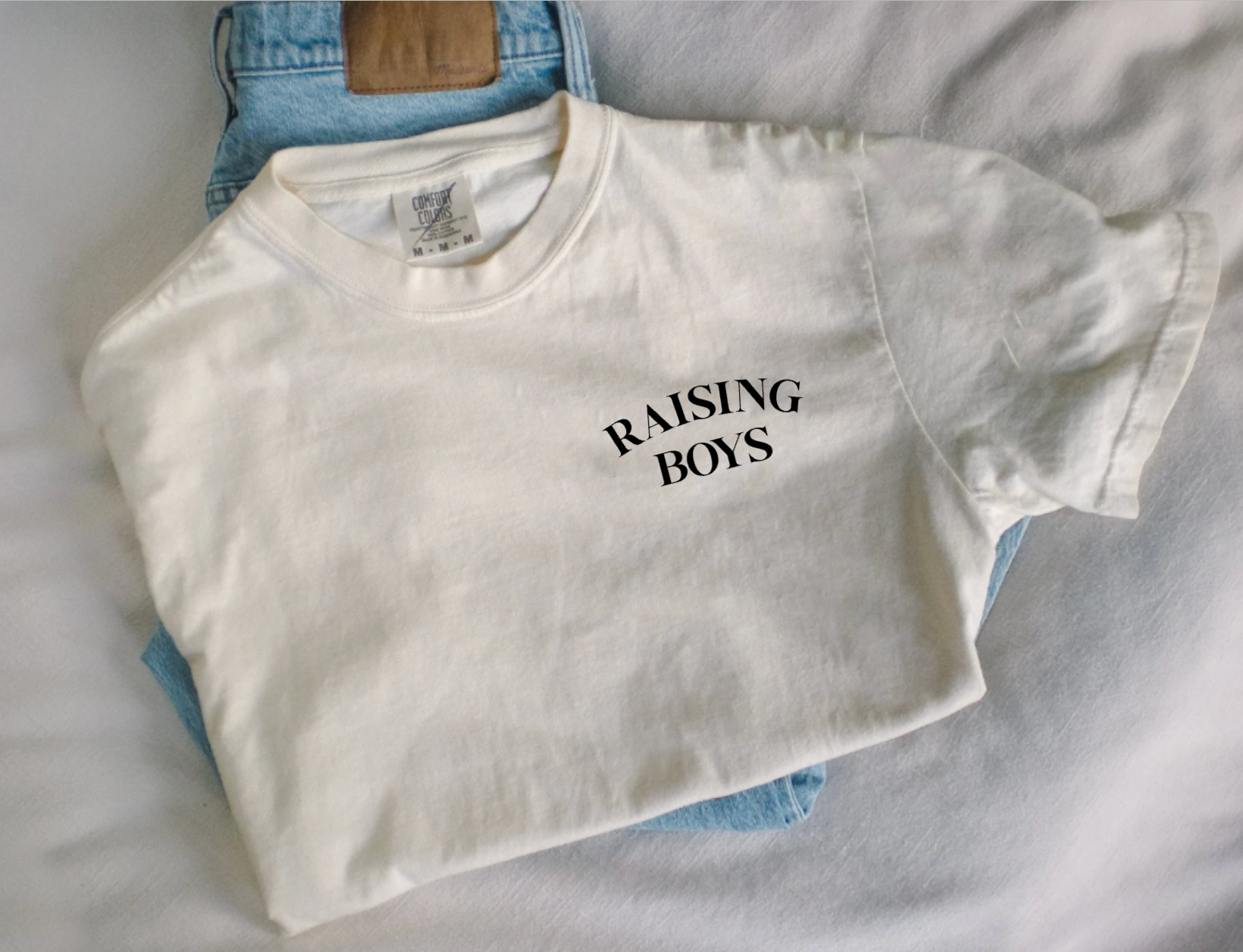 Raising Boys Ivory Comfort Colors Shirt for Moms