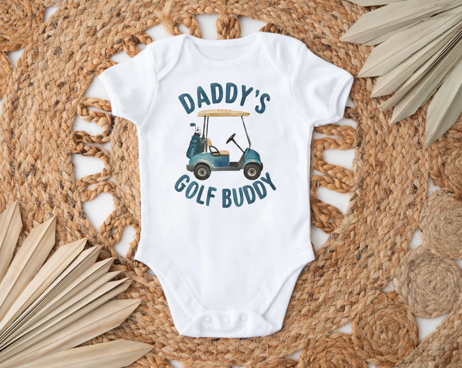 Daddy's Golf Buddy White Short Sleeve Bodysuit