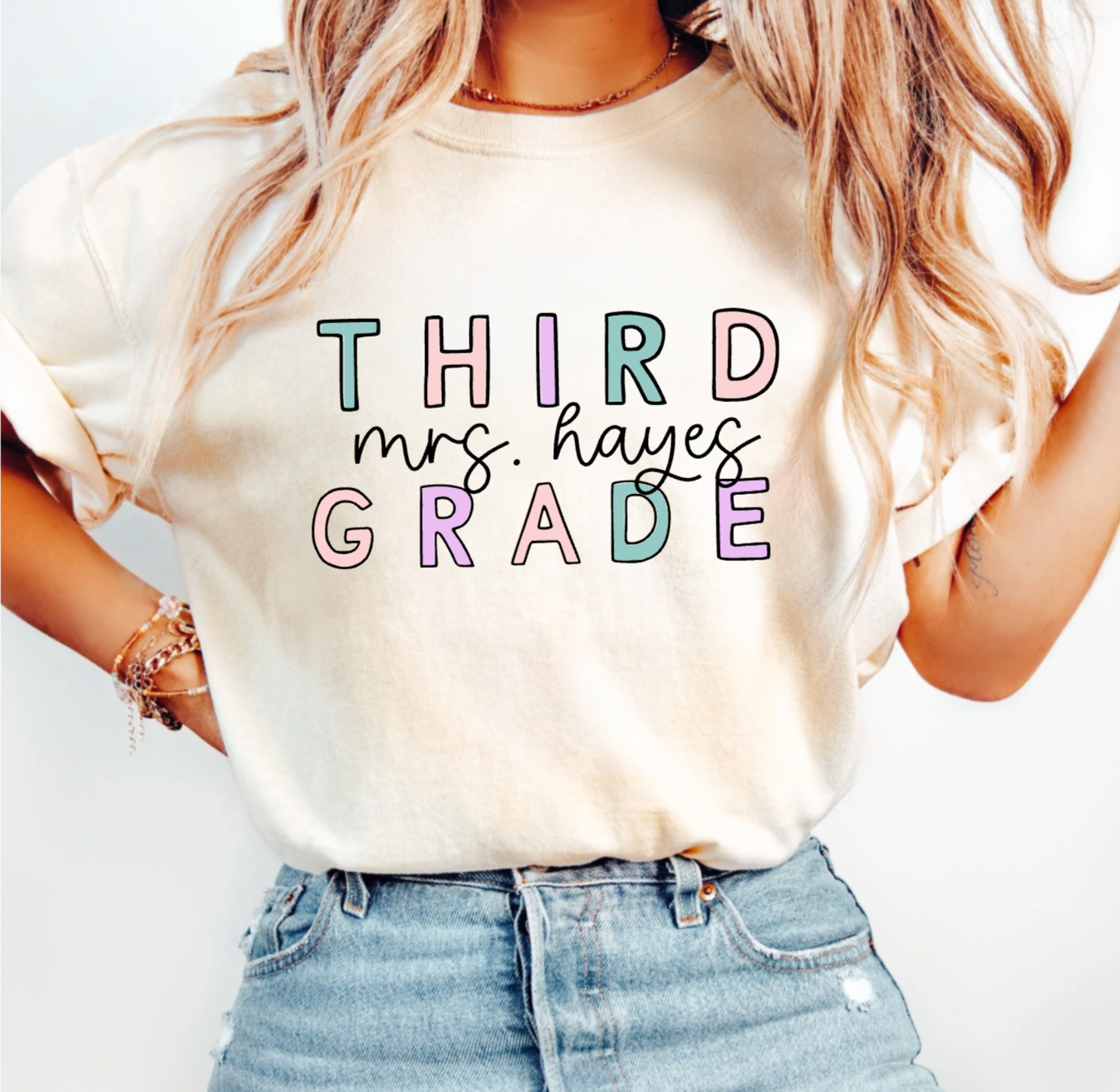 Personalized Teacher and Grade Neutral Shirt