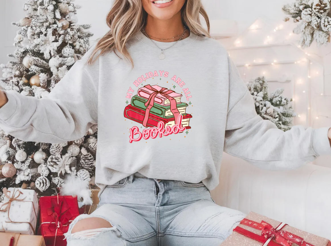 My Holidays Are All Booked Ash Grey Christmas Crewneck