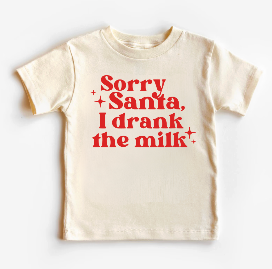 Sorry Santa Christmas Natural Colored Shirt for Kids & Babies – Funny Holiday TShirt