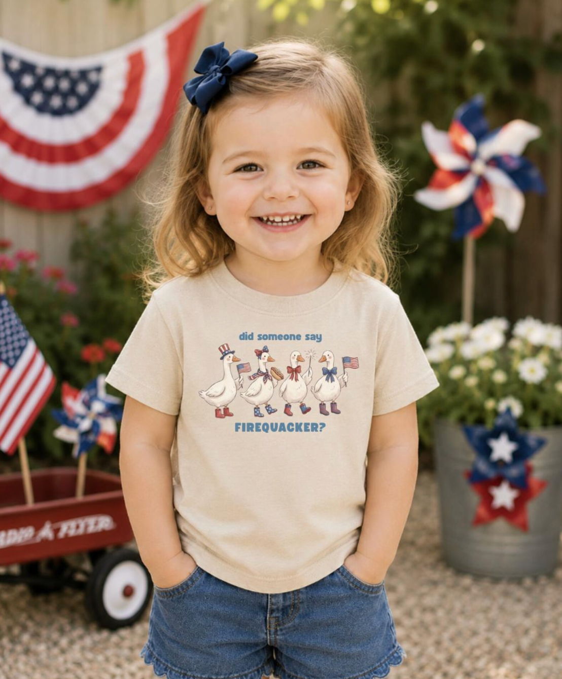 Did Someone Say Firequacker Shirt for Kids, Funny Fourth of July Duck Shirt, Patriotic Kids Tee, July 4th Shirt